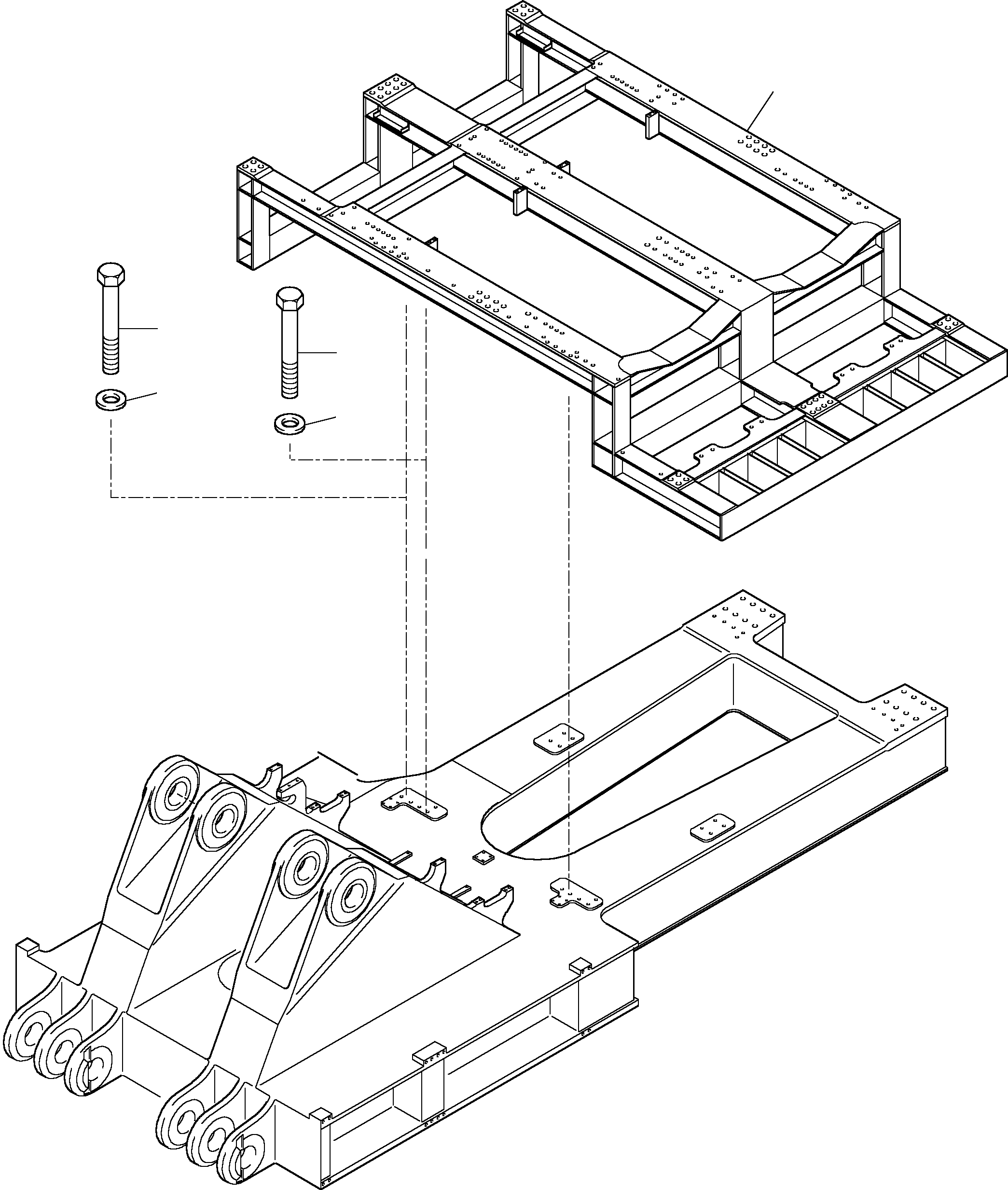Komatsu parts book diagram for PC5500-6 S/N 15024: POWER FRAME ARR.