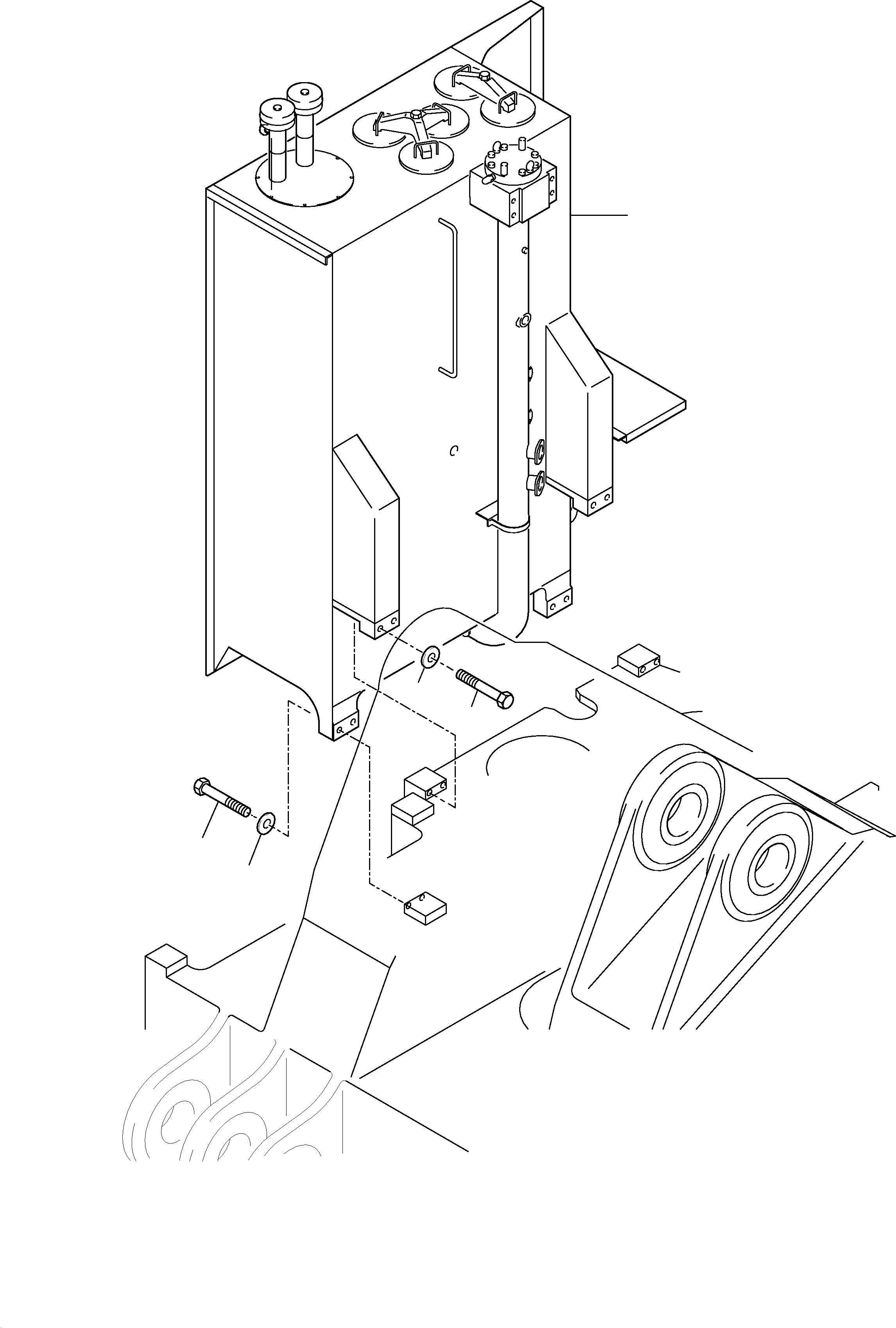 Komatsu parts book diagram for PC5500-6 S/N 15024: MAIN OIL TANK, MOUNTING