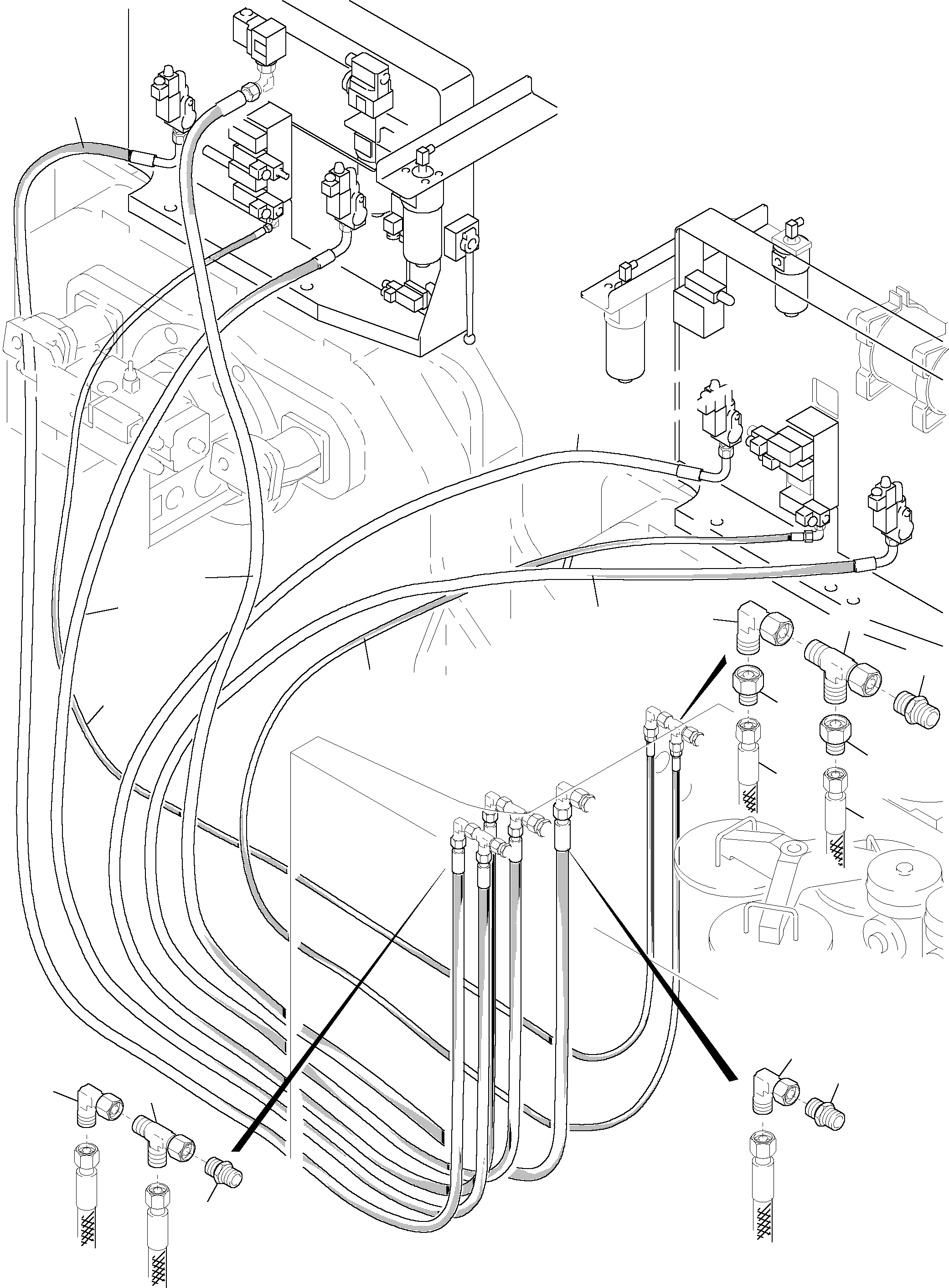 Komatsu parts book diagram for PC5500-6 S/N 15024: TANK LINES, CONTROL,-AND FILTER PLATES