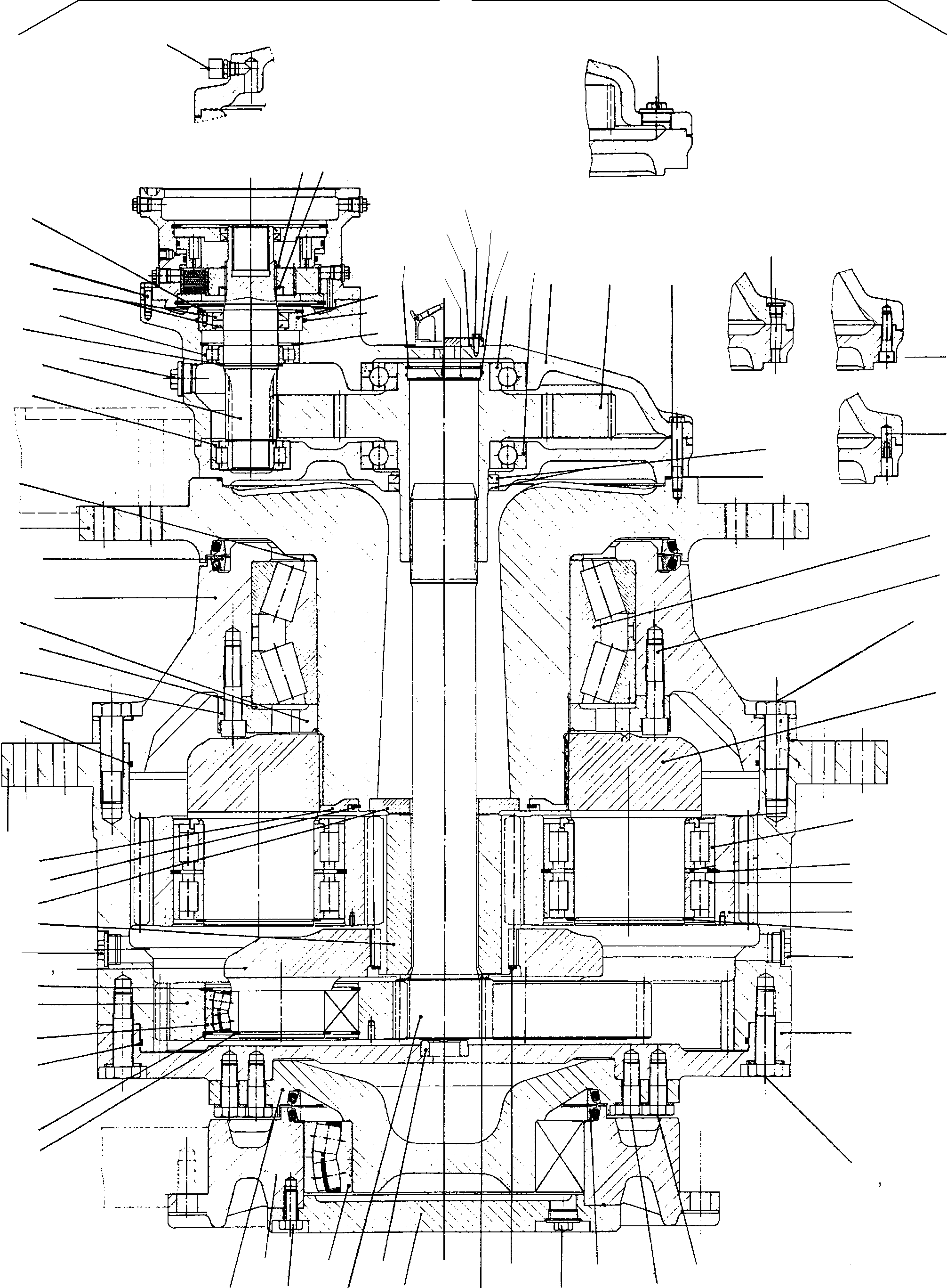 Komatsu parts book diagram for PC5500-6 S/N 15024: DRIVE GEAR BOX