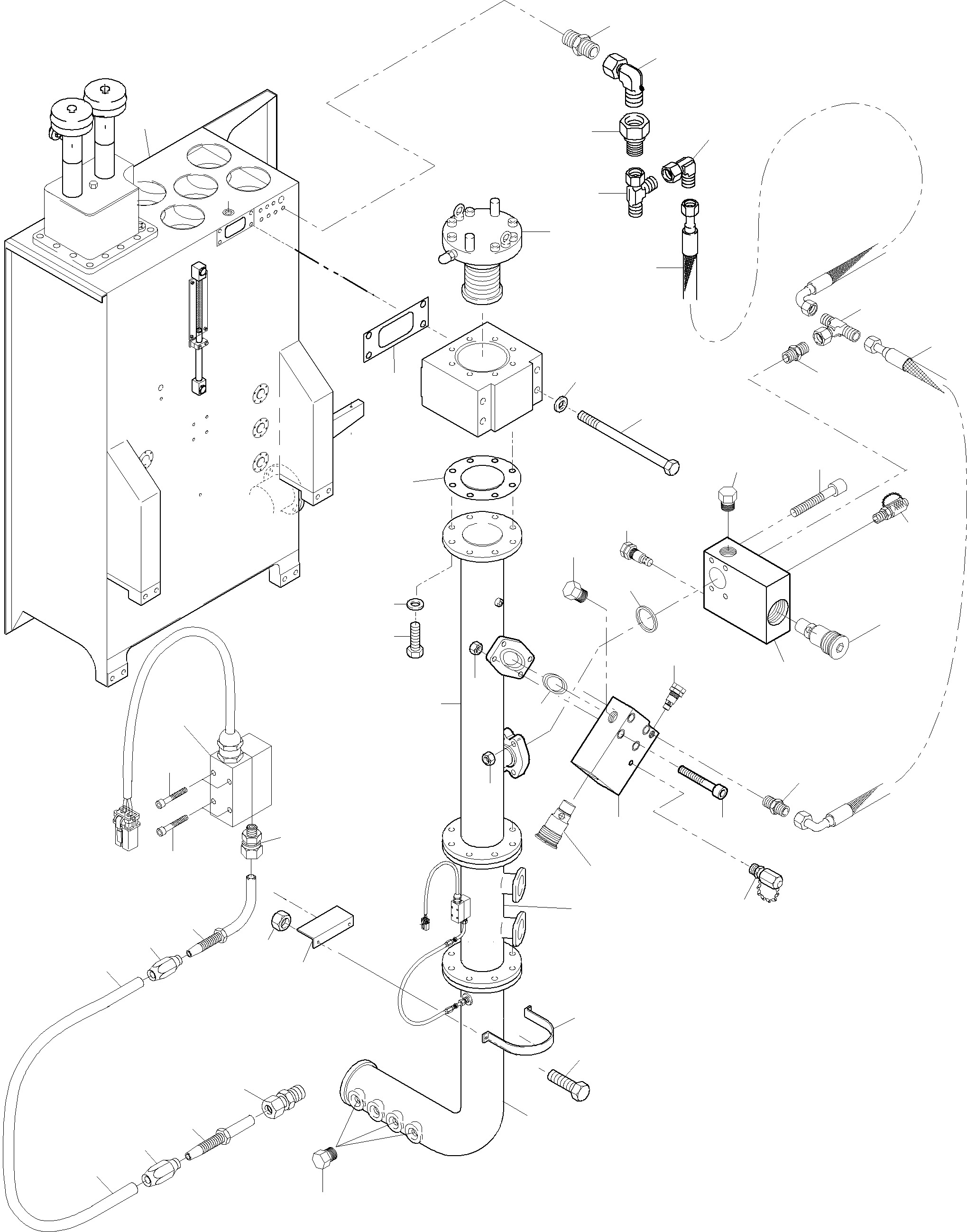 Komatsu parts book diagram for PC5500-6 S/N 15024: MAIN OIL TANK