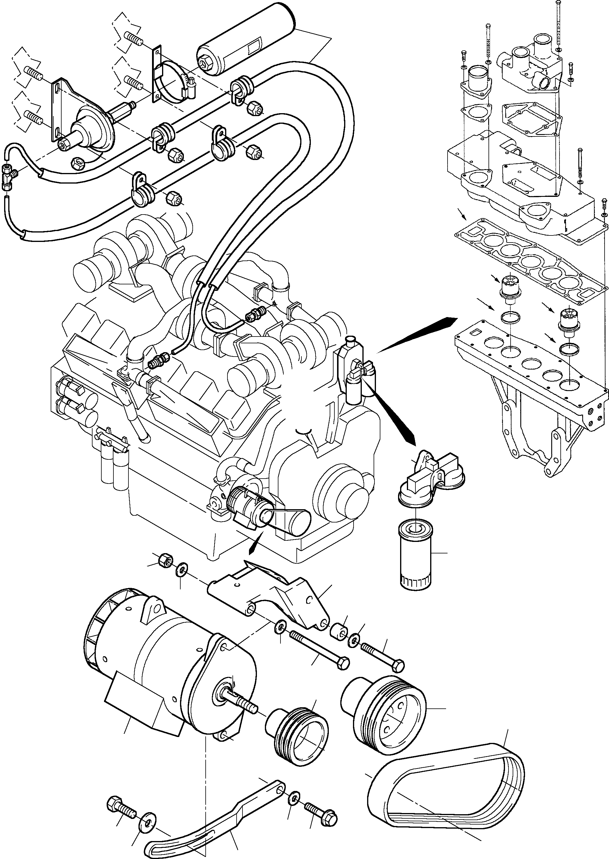 Komatsu parts book diagram for PC5500-6 S/N 15024: DIESEL ENGINE