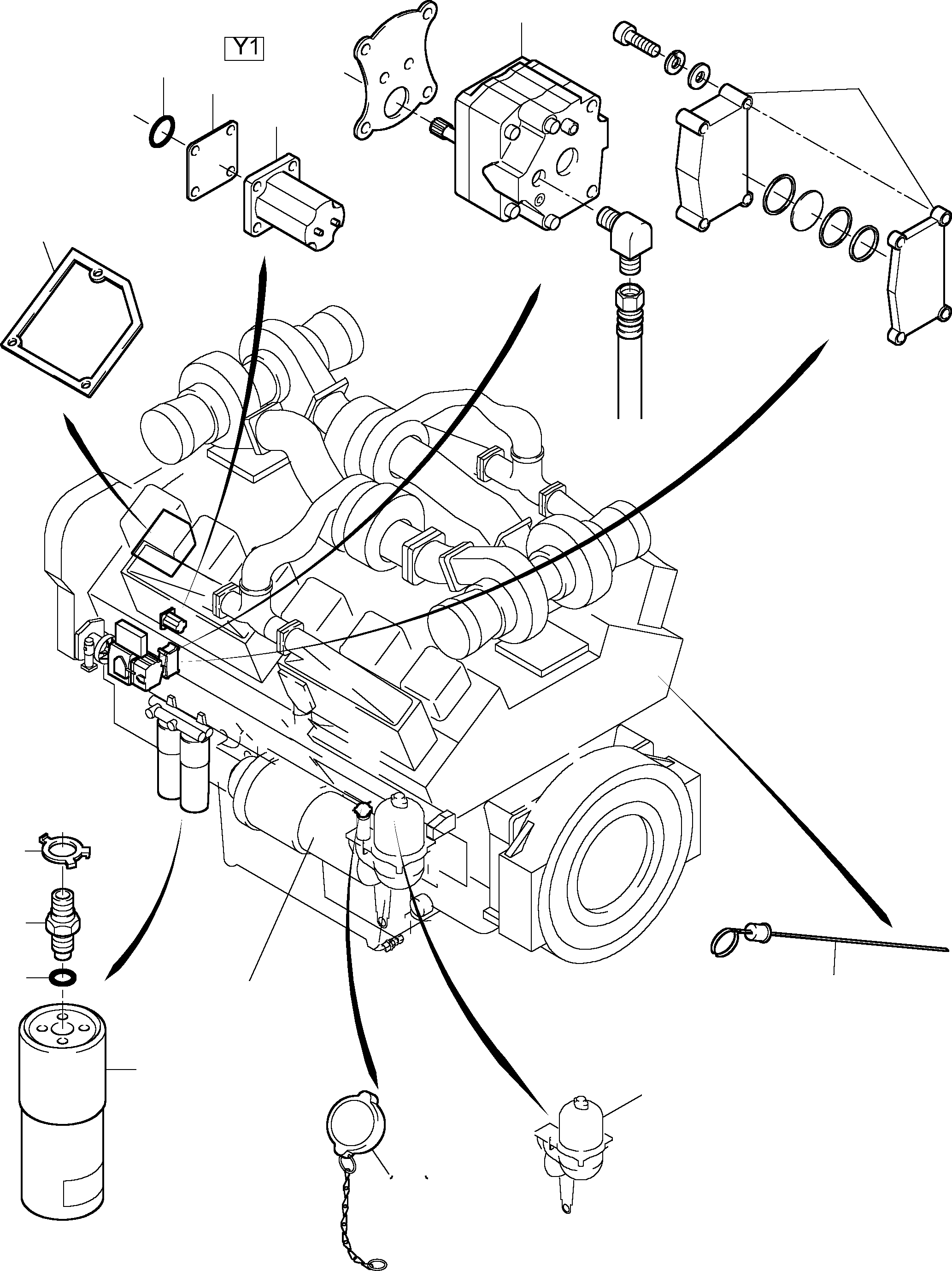 Komatsu parts book diagram for PC5500-6 S/N 15024: DIESEL ENGINE