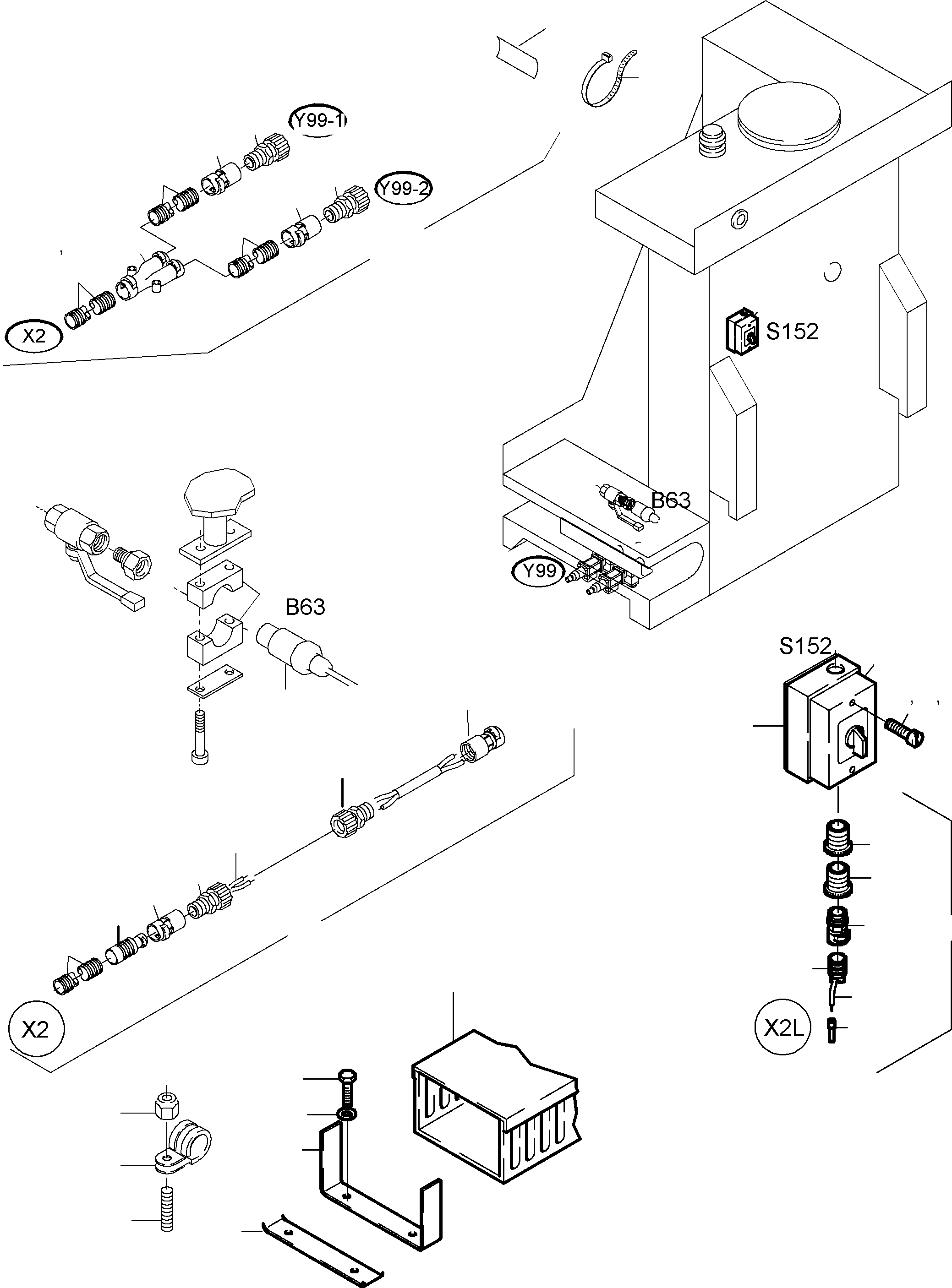 Komatsu parts book diagram for PC5500-6 S/N 15024: CABLES - TANK SENSOR