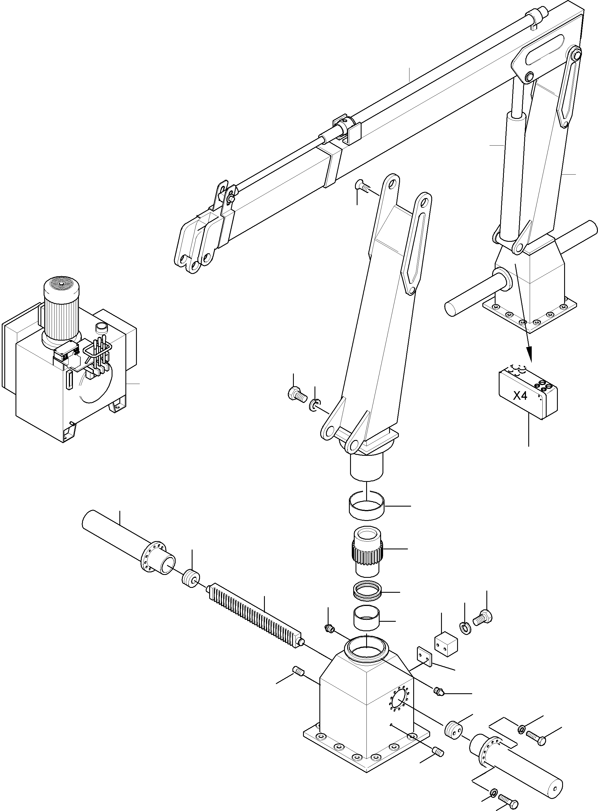 Komatsu parts book diagram for PC5500-6 S/N 15024: SERVICE CRANE