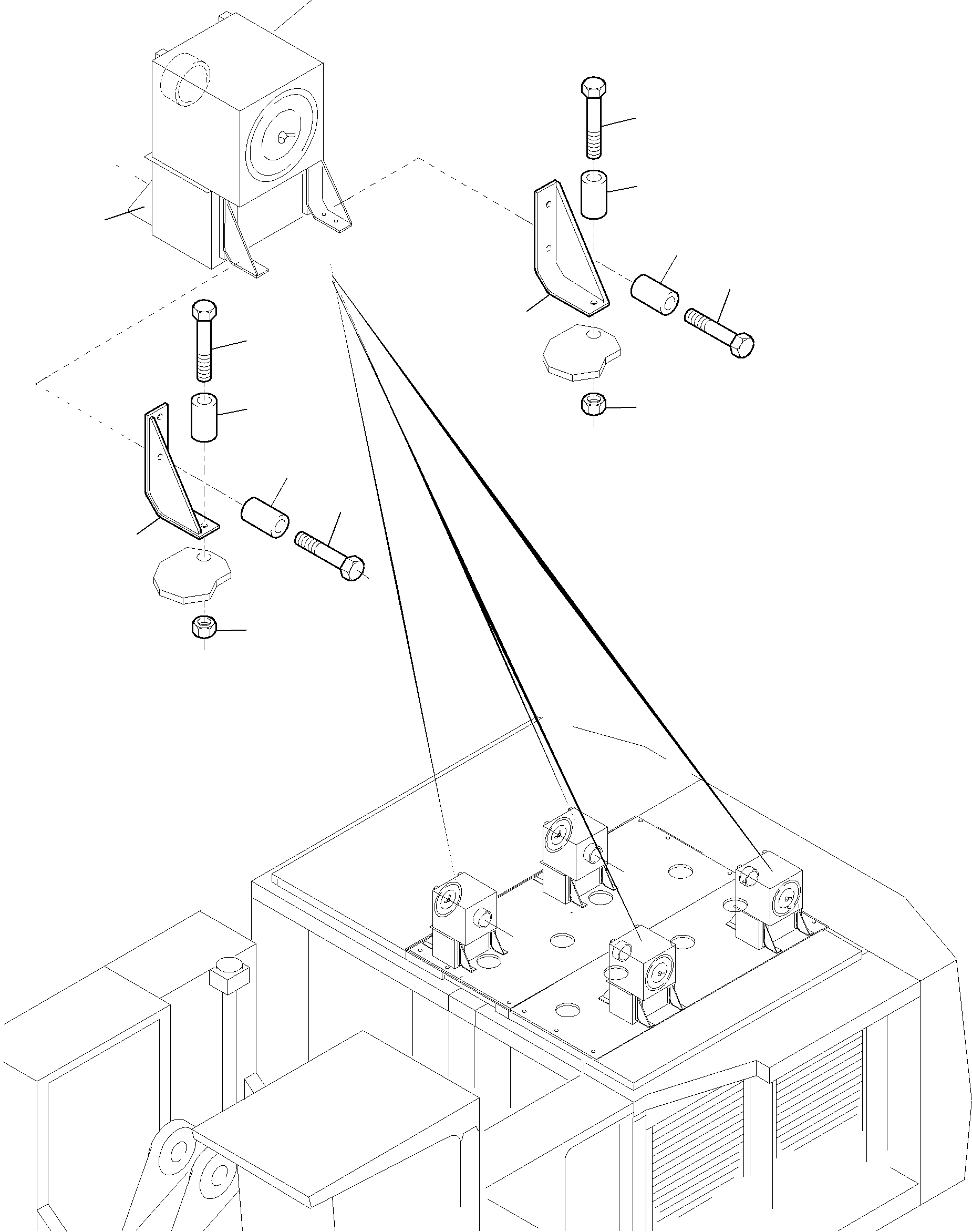 Komatsu parts book diagram for PC5500-6 S/N 15024: AIR CLEANER MOUNTING