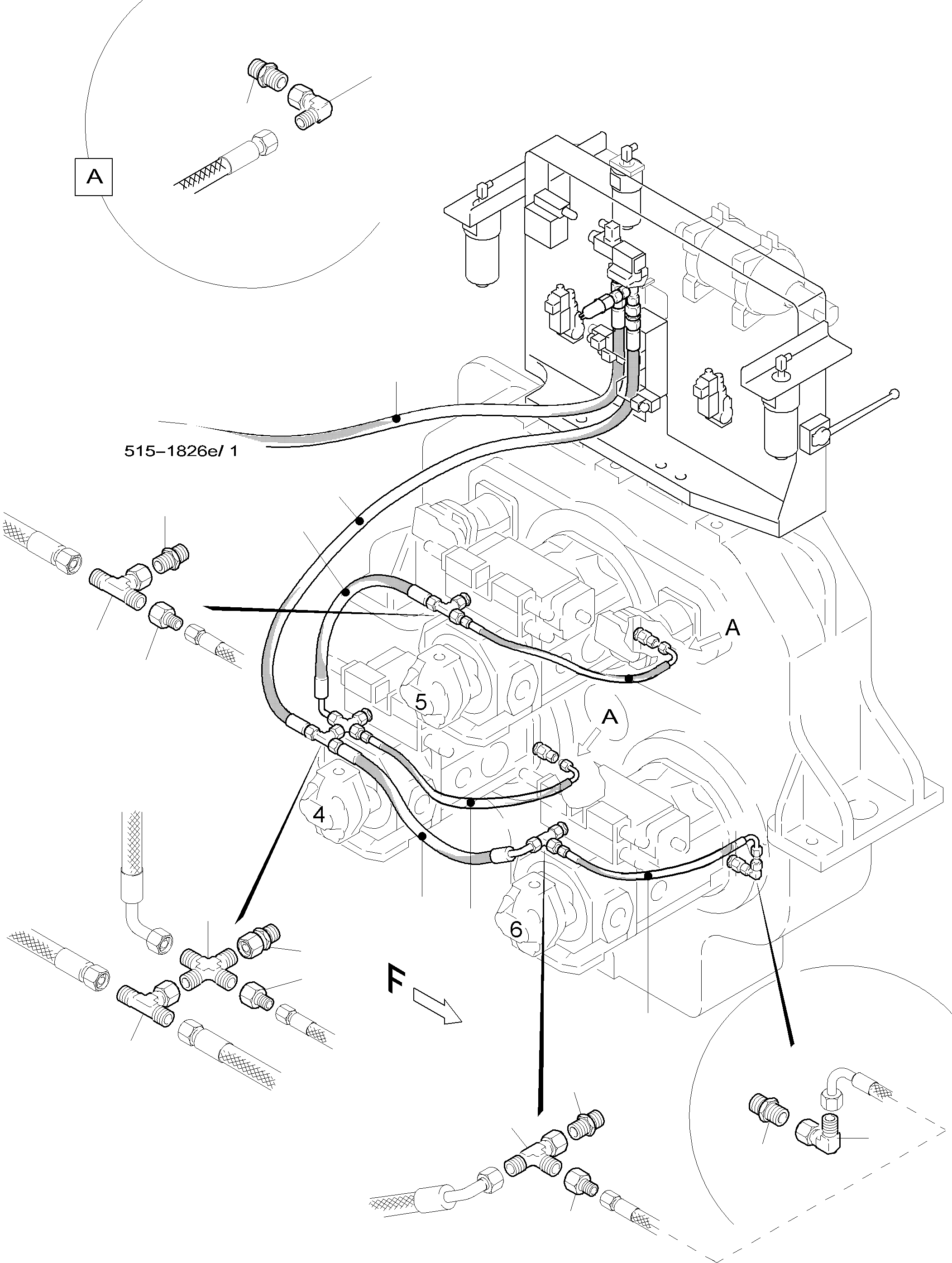 Komatsu parts book diagram for PC5500-6 S/N 15024: MAIN PUMP CONTROL