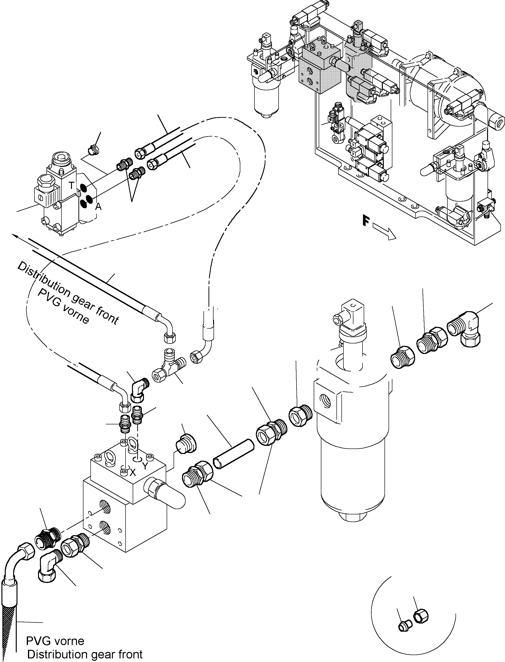 Komatsu parts book diagram for PC5500-6 S/N 15024: PIPES - CONTROL- AND FILTER PLATE