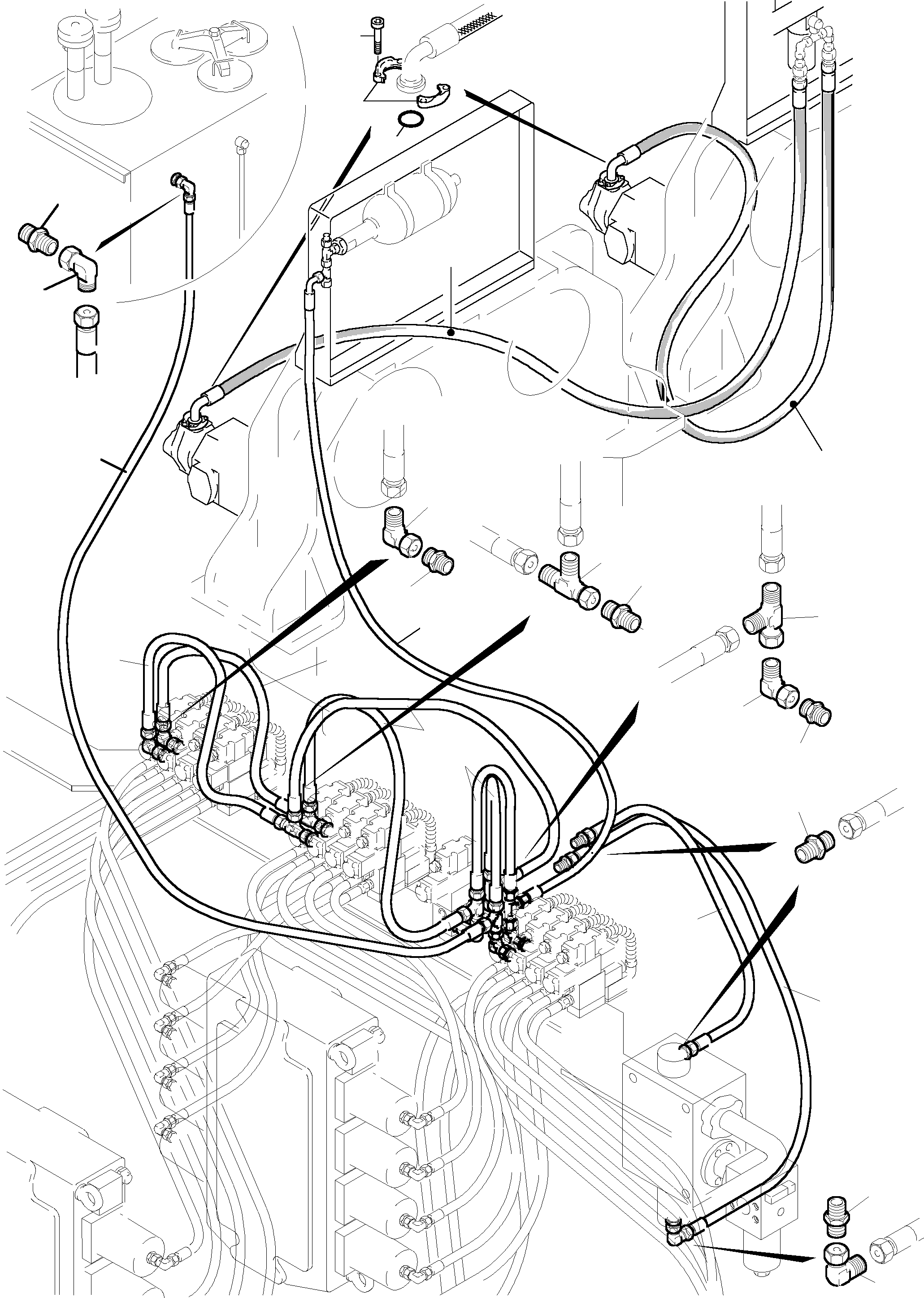 Excavators Mining Komatsu / PC5500-6 S/N 15027(g15027) / Pilot Oil Lines(515-1839d : 515-1839d)