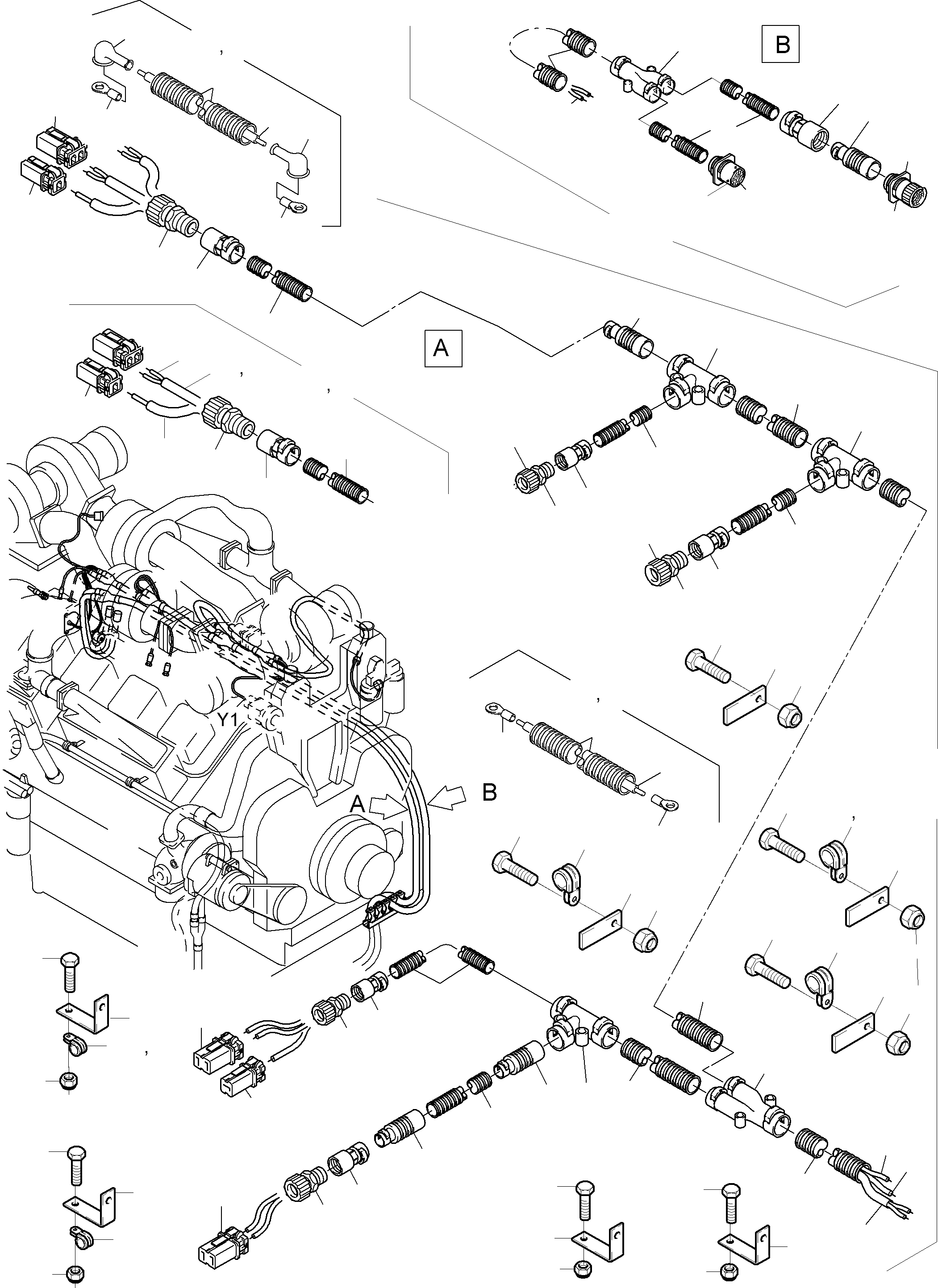 Excavators Mining Komatsu / PC5500-6 S/N 15027(g15027) / Cables - Engine and Transmitter(515-2148j : 515-2148j)