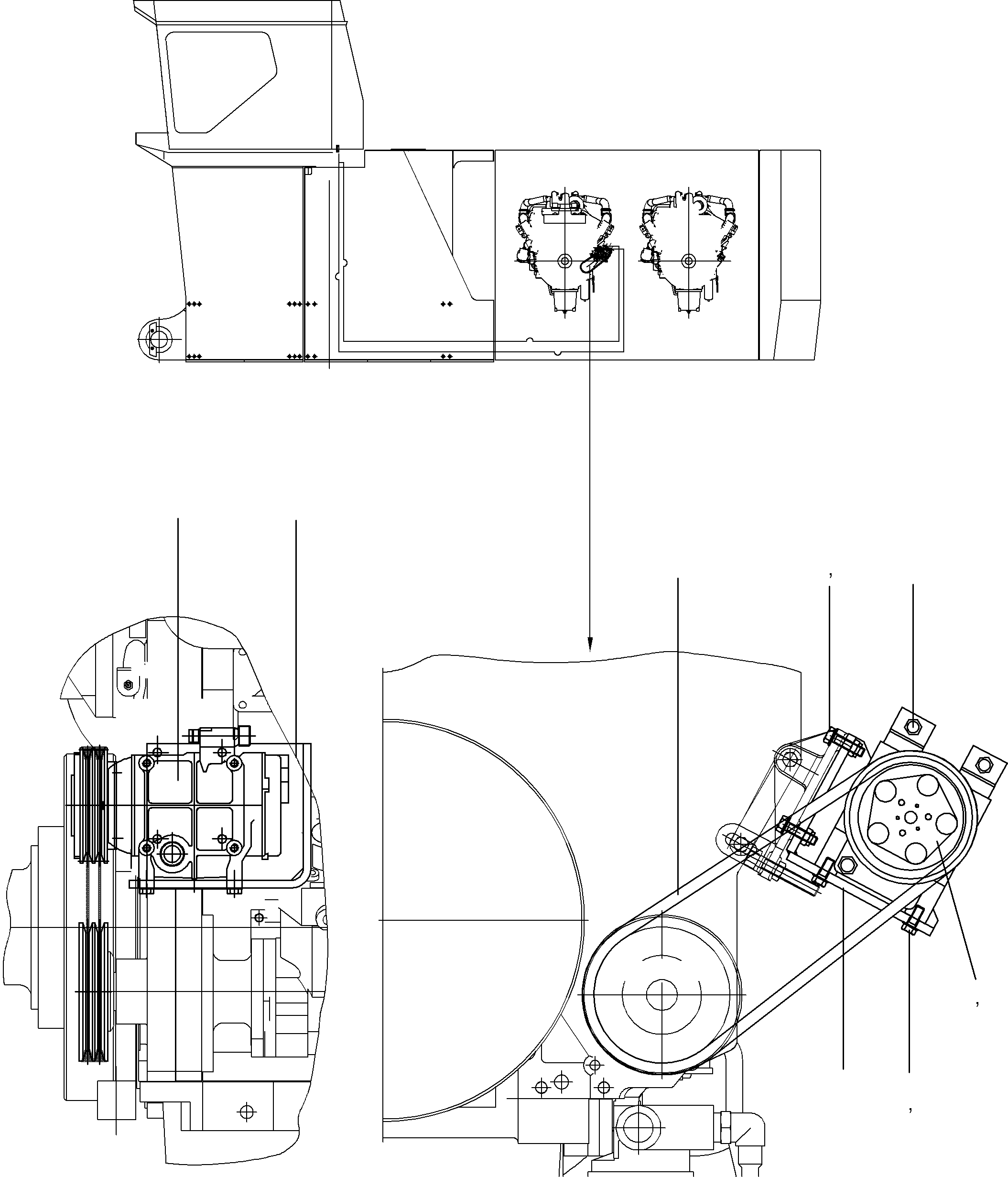 Excavators Mining Komatsu / PC5500-6 S/N 15038(g15038) / Air Condition. Compressor Drive(515-2045d : 515-2045d)