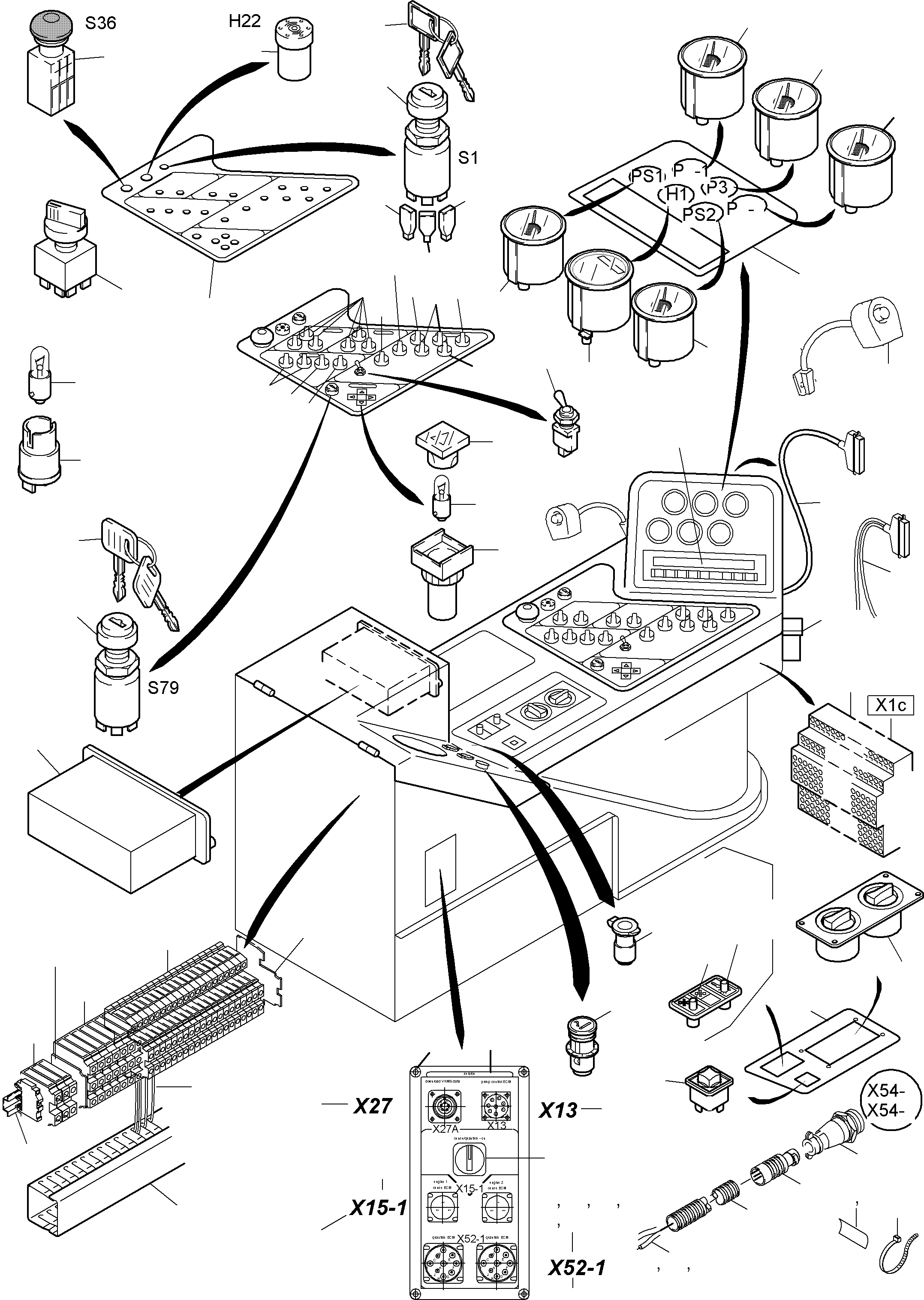 Excavators Mining Komatsu / PC5500-6 S/N 15038(g15038) / Operation Panel CENSE(515-1922a1 : 515-1922a1)