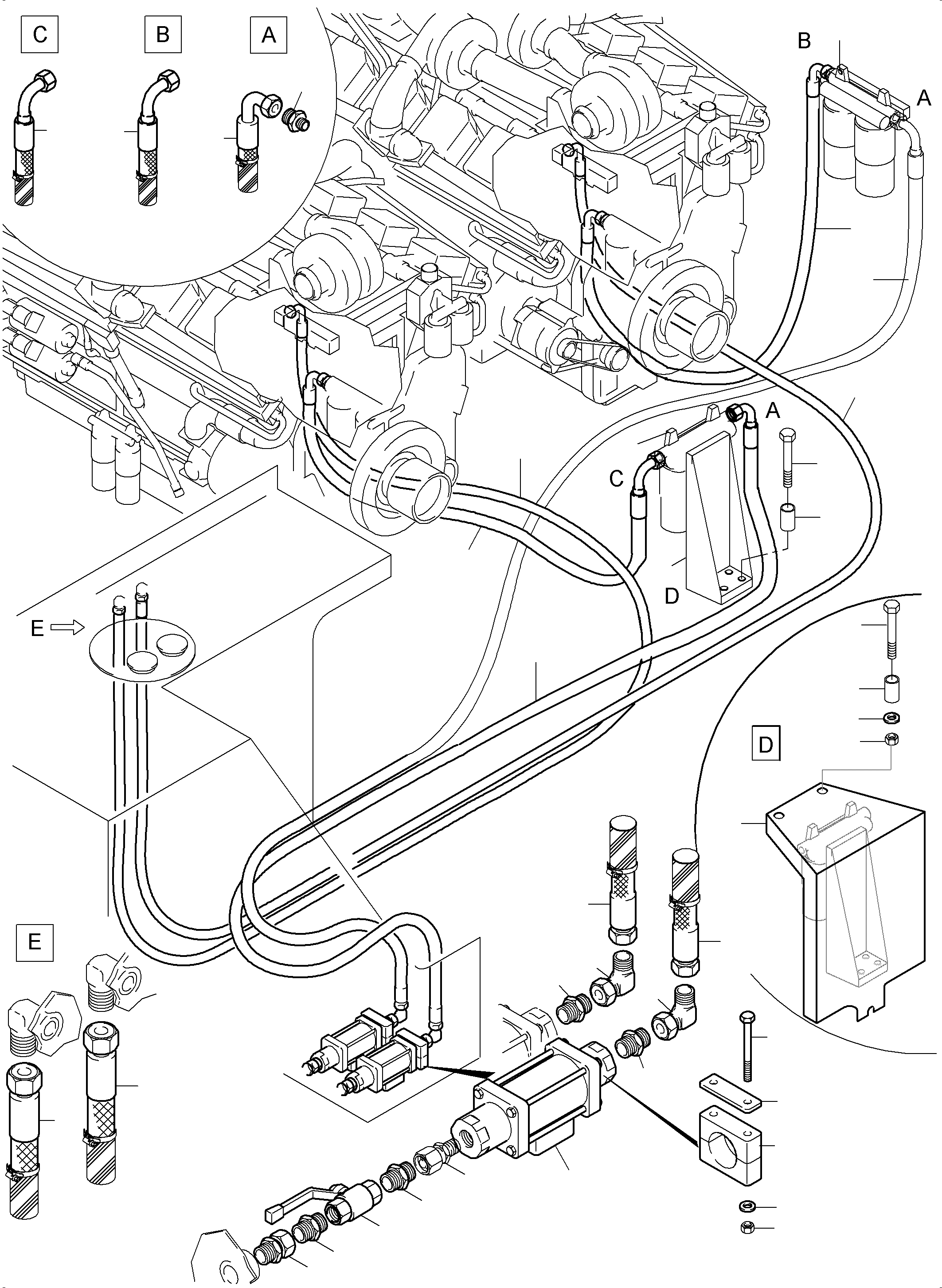 Excavators Mining Komatsu / PC5500-6 S/N 15047(g15047) / Fuel Lines(515-1275f : 515-1275f)
