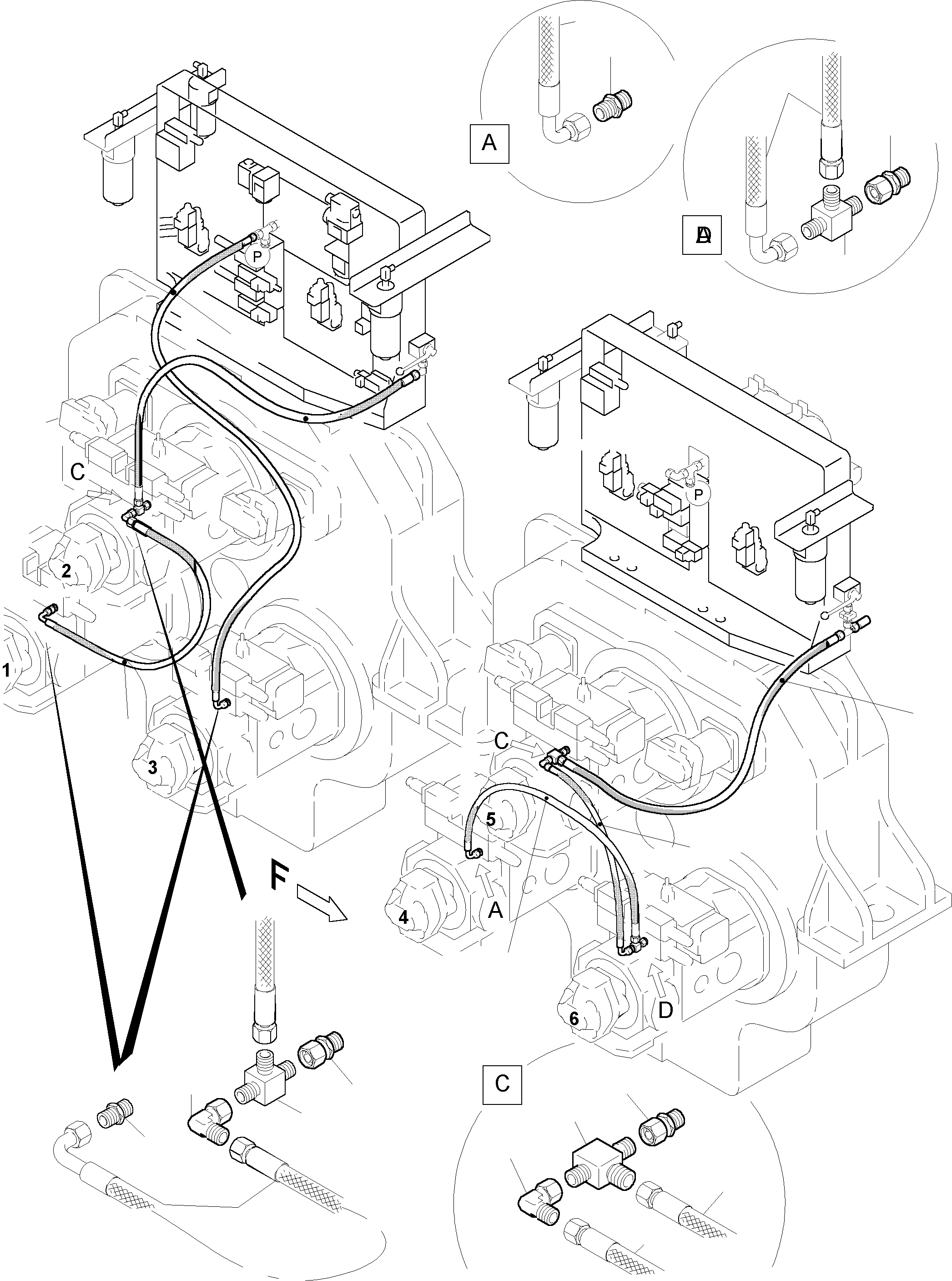 Komatsu parts book diagram for PC5500-6E S/N 15048: MAIN PUMP CONTROL