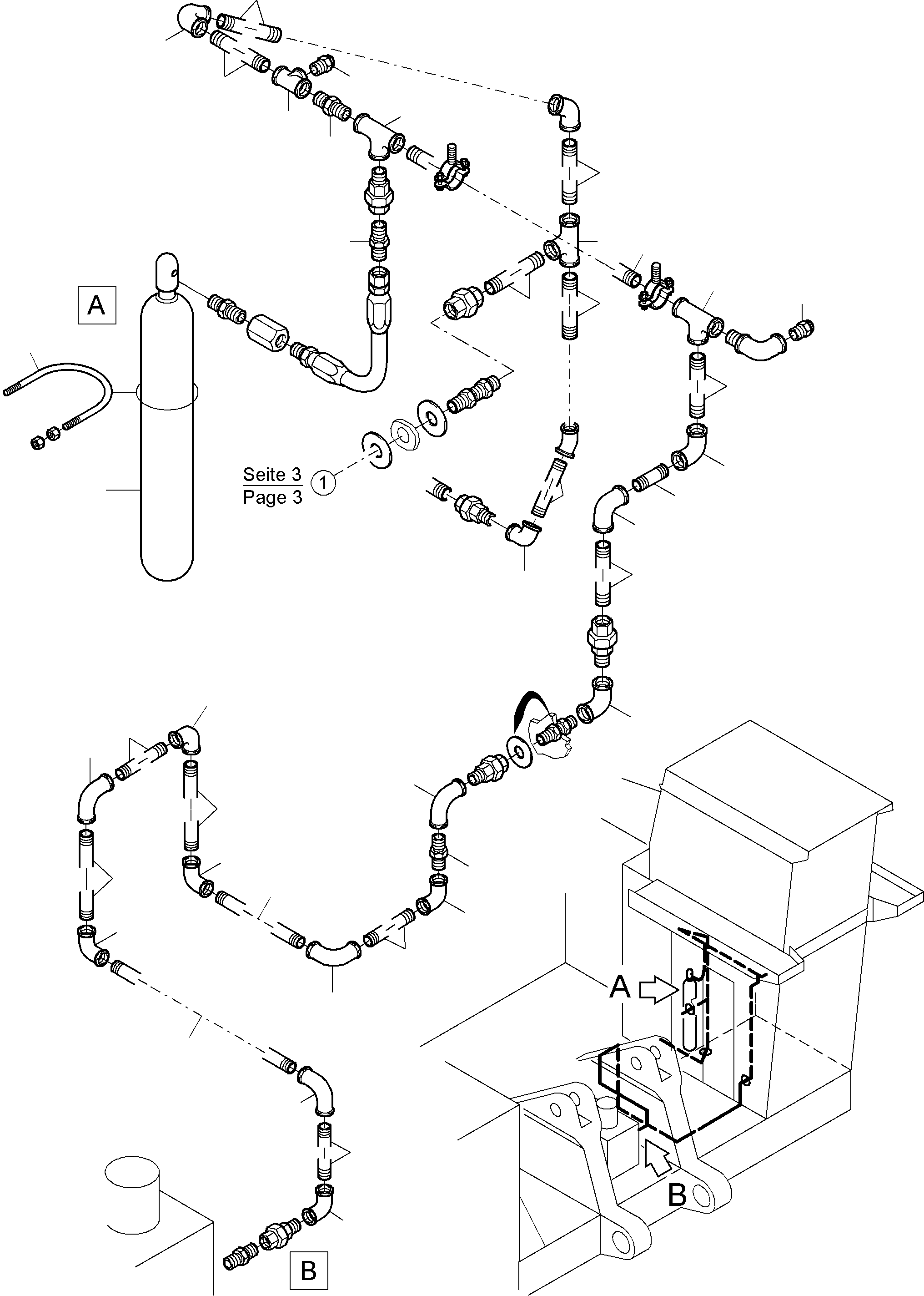 Komatsu parts book diagram for PC5500-6E S/N 15048: ACTUATING SYSTEM, HAND OPERATED