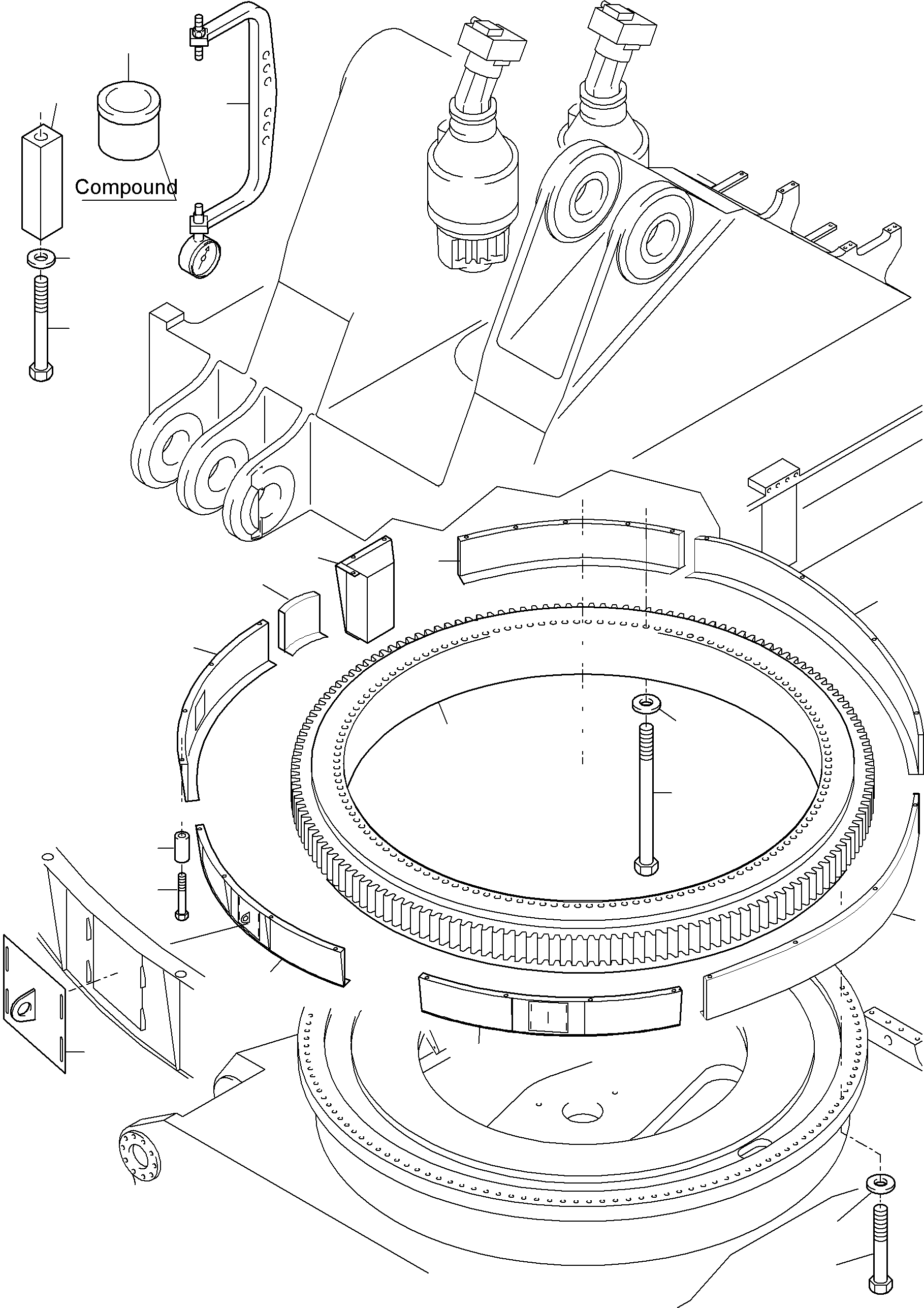 Komatsu parts book diagram for PC5500-6E S/N 15048: SLEW RING ARR.  STANDARD / COLD WEATHER