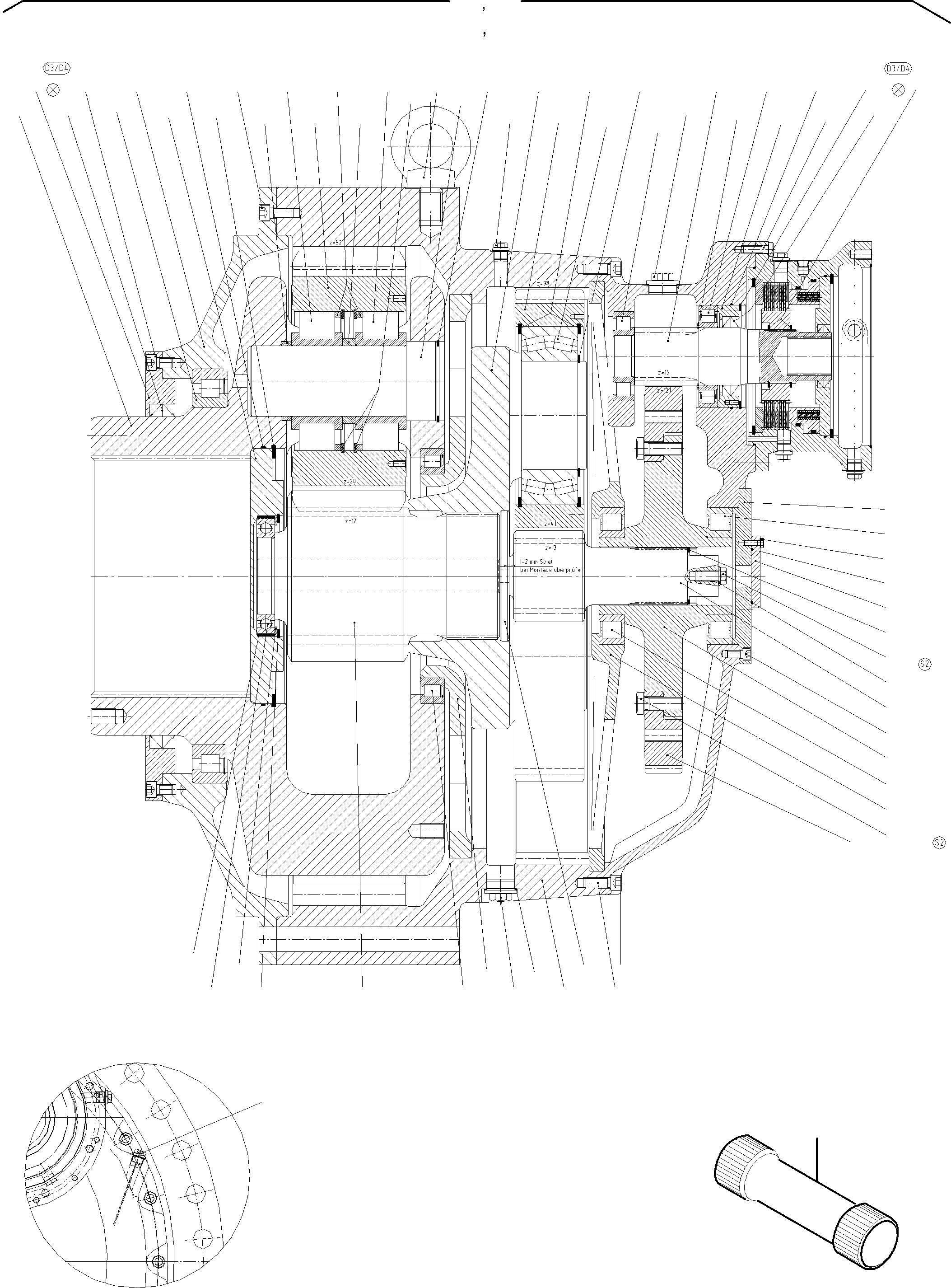 Komatsu parts book diagram for PC5500-6E S/N 15048: DRIVE GEAR BOX
