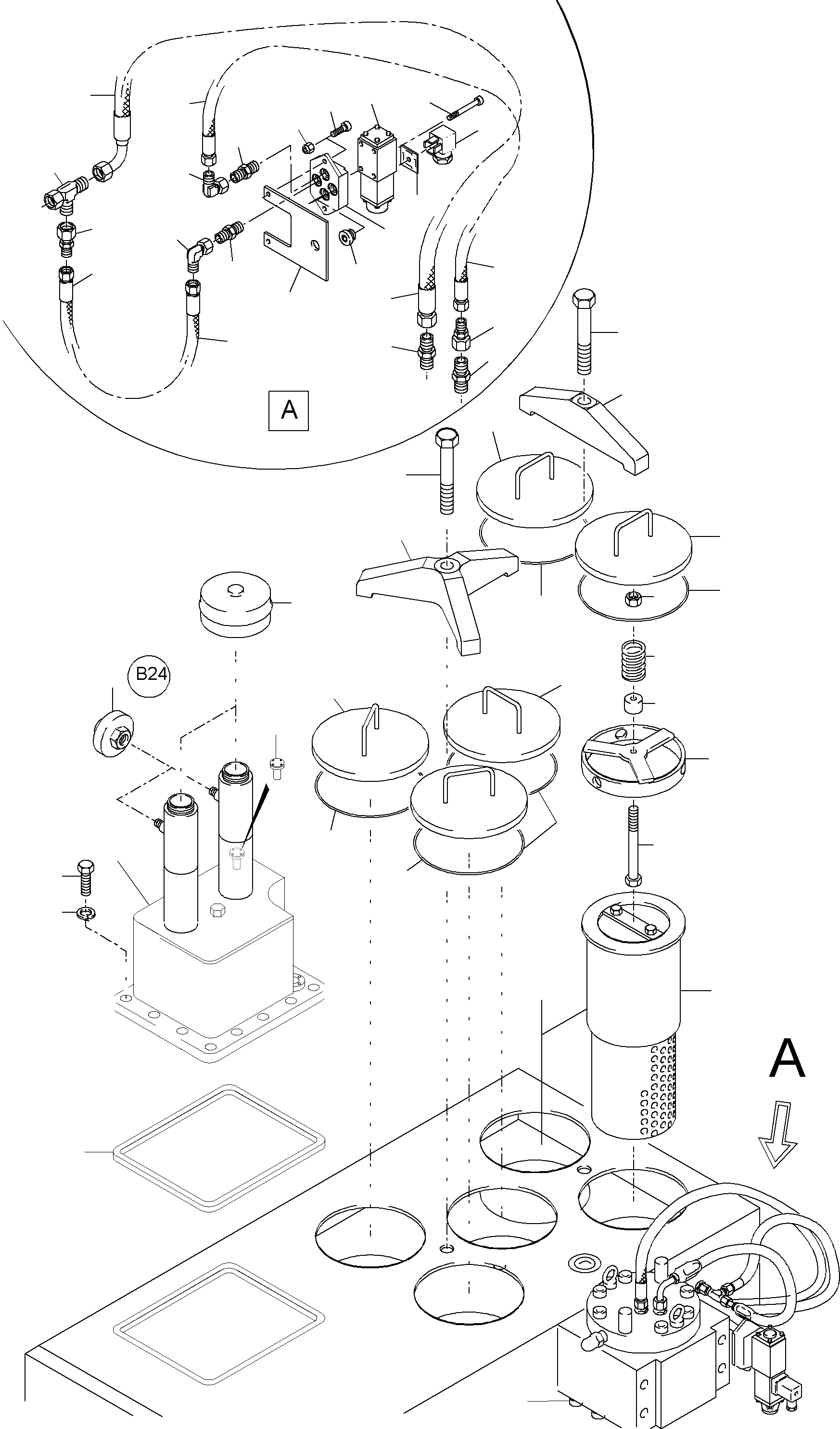 Komatsu parts book diagram for PC5500-6E S/N 15048: MAIN OIL TANK
