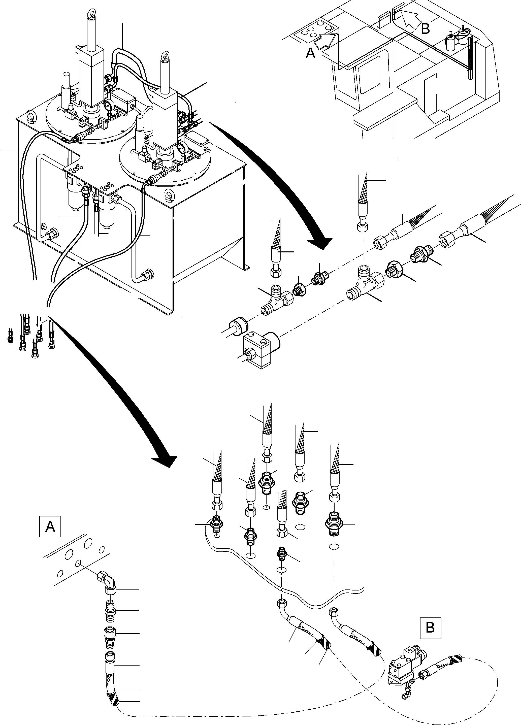 Komatsu parts book diagram for PC5500-6E S/N 15048: LUBE STATION ARR.