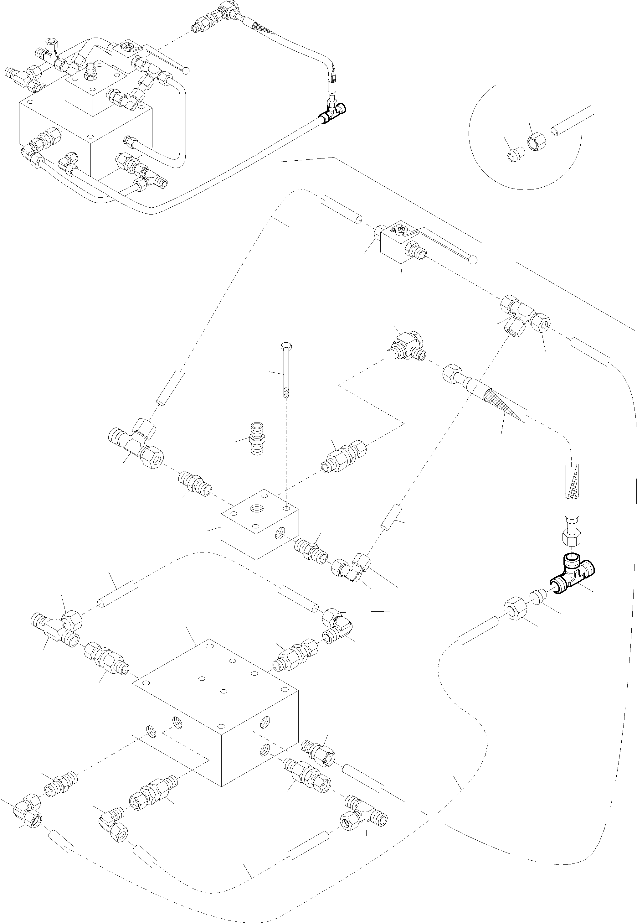 Komatsu parts book diagram for PC5500-6E S/N 15048: VALVE BLOCK ( HYDRAULIC TRACK ADJUSTING )