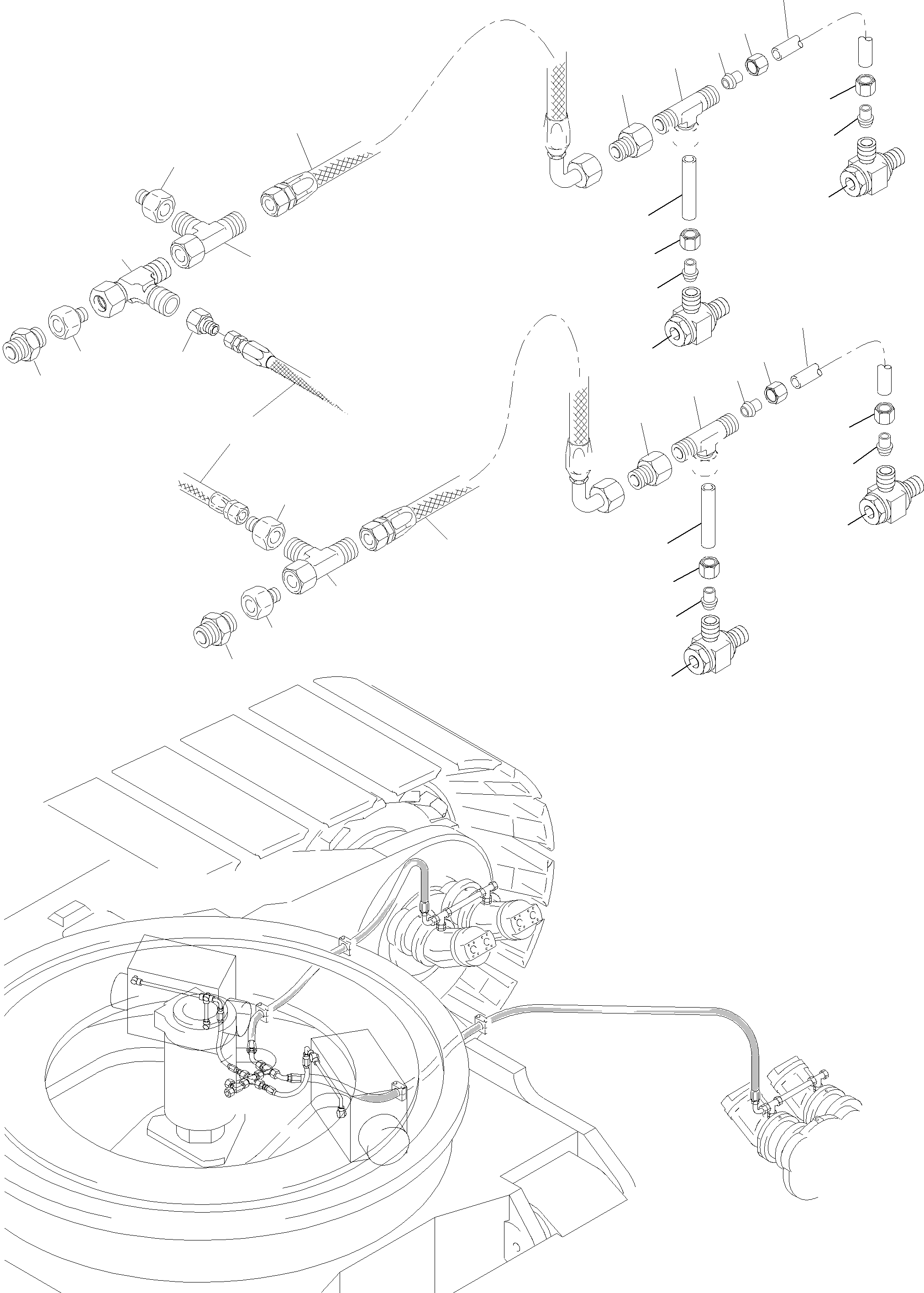 Komatsu parts book diagram for PC5500-6E S/N 15048: DRIVE MOTOR - LEAKAGELINES