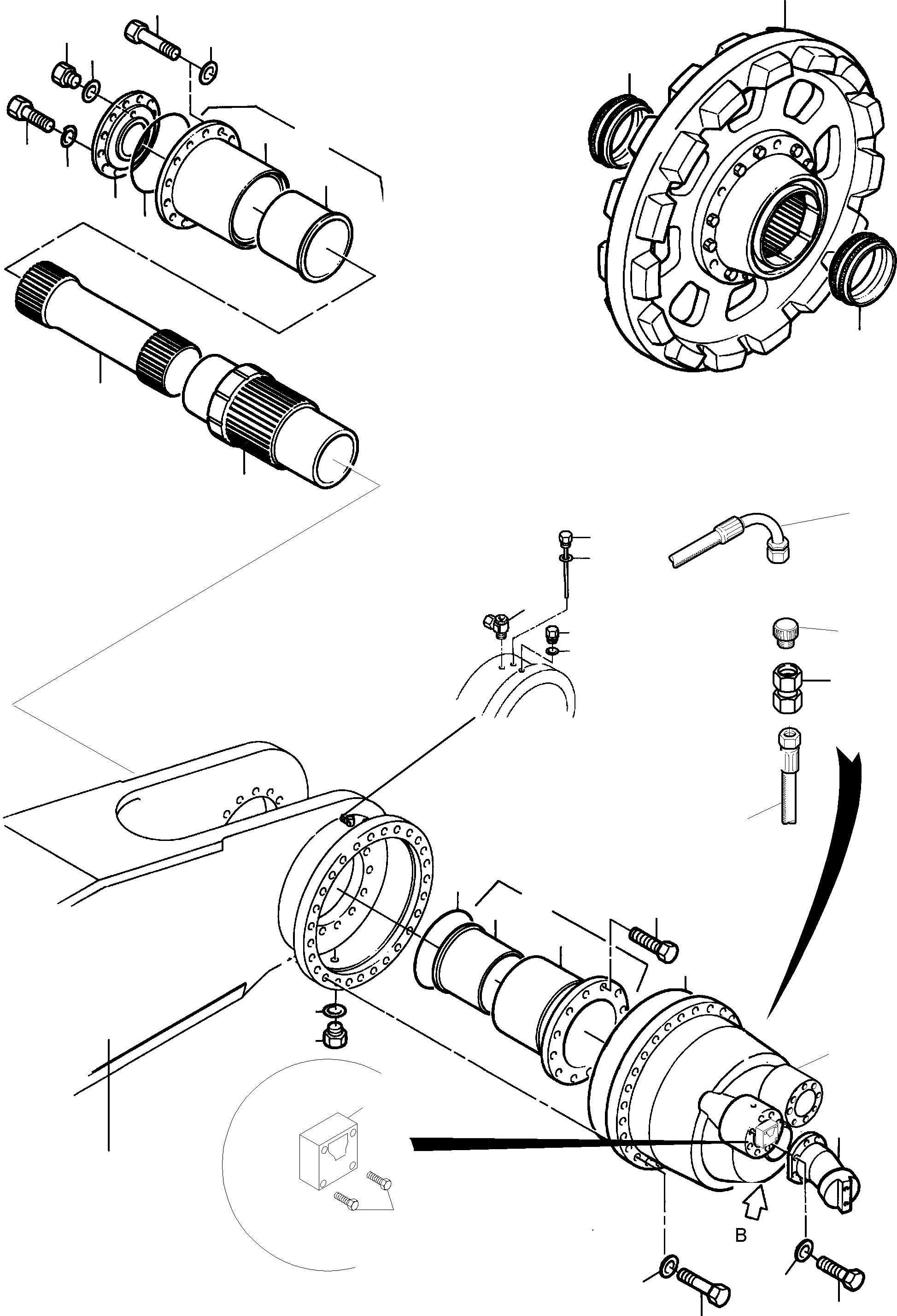 Komatsu parts book diagram for PC5500-6E S/N 15048: TRACK GROUP DRIVE SPROCKET SIDE R.H. AND L.H., NT/TT