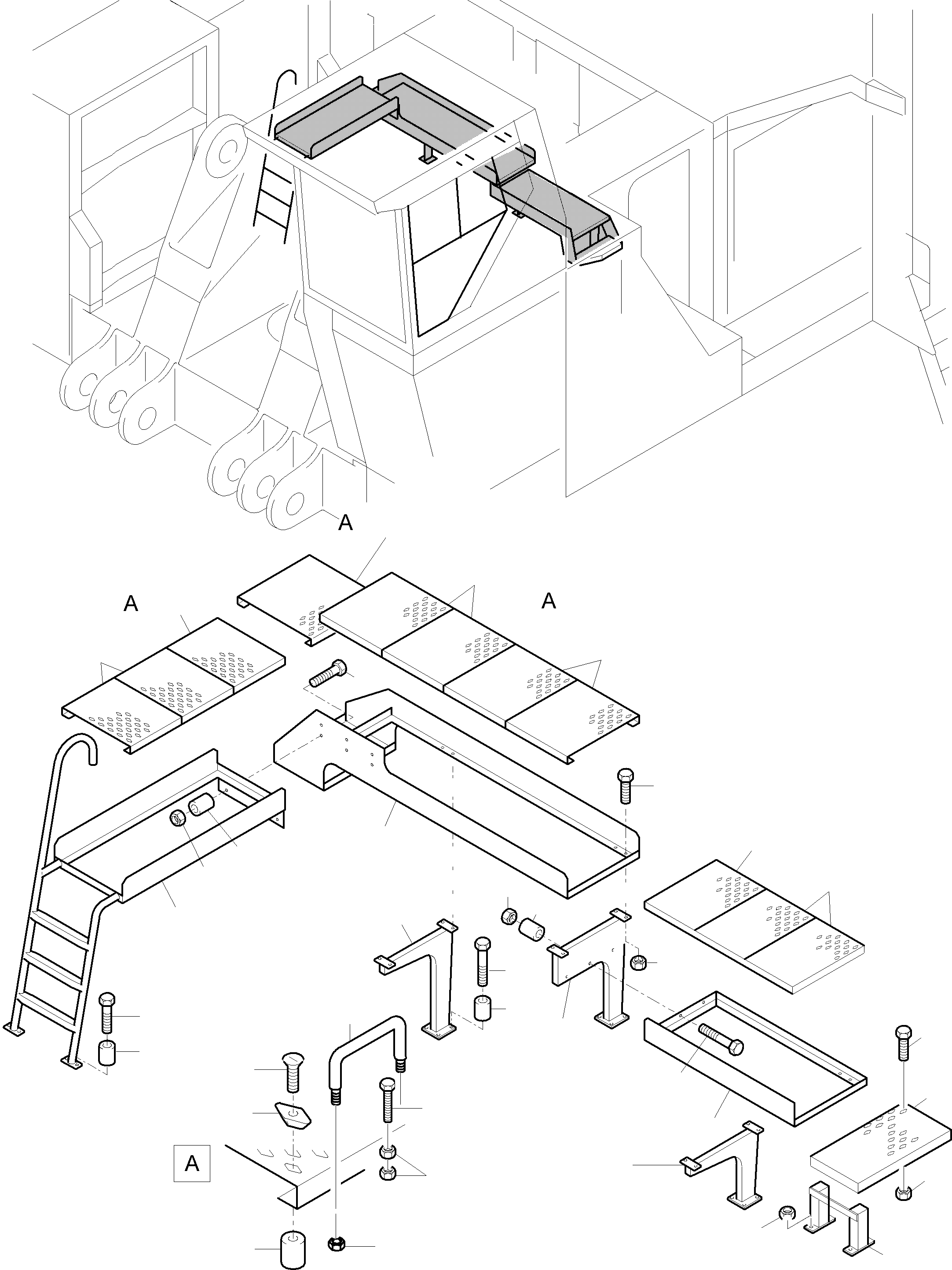 Komatsu parts book diagram for PC5500-6E S/N 15048: RAILS