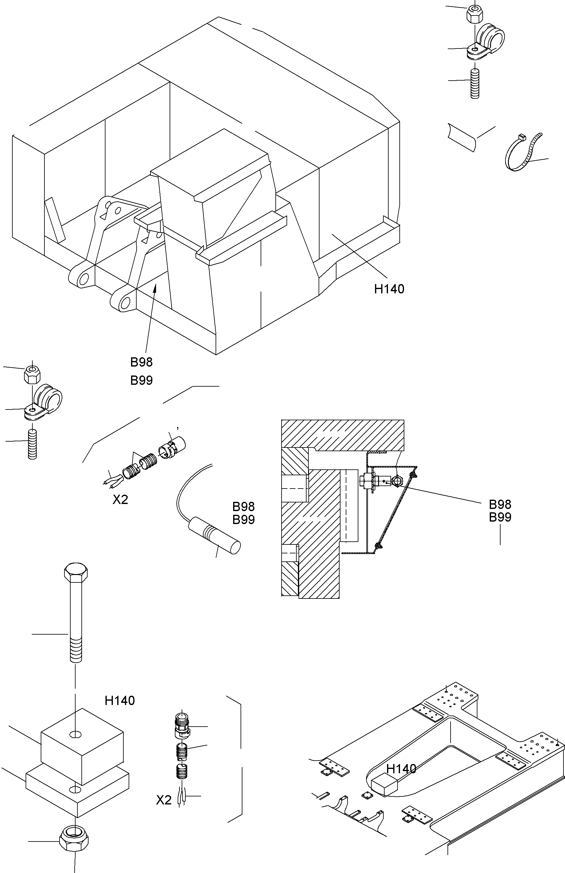 Komatsu parts book diagram for PC5500-6E S/N 15048: ELECT. PARTS - MOVEM. SIGNAL AND SPROCKET SENSOR