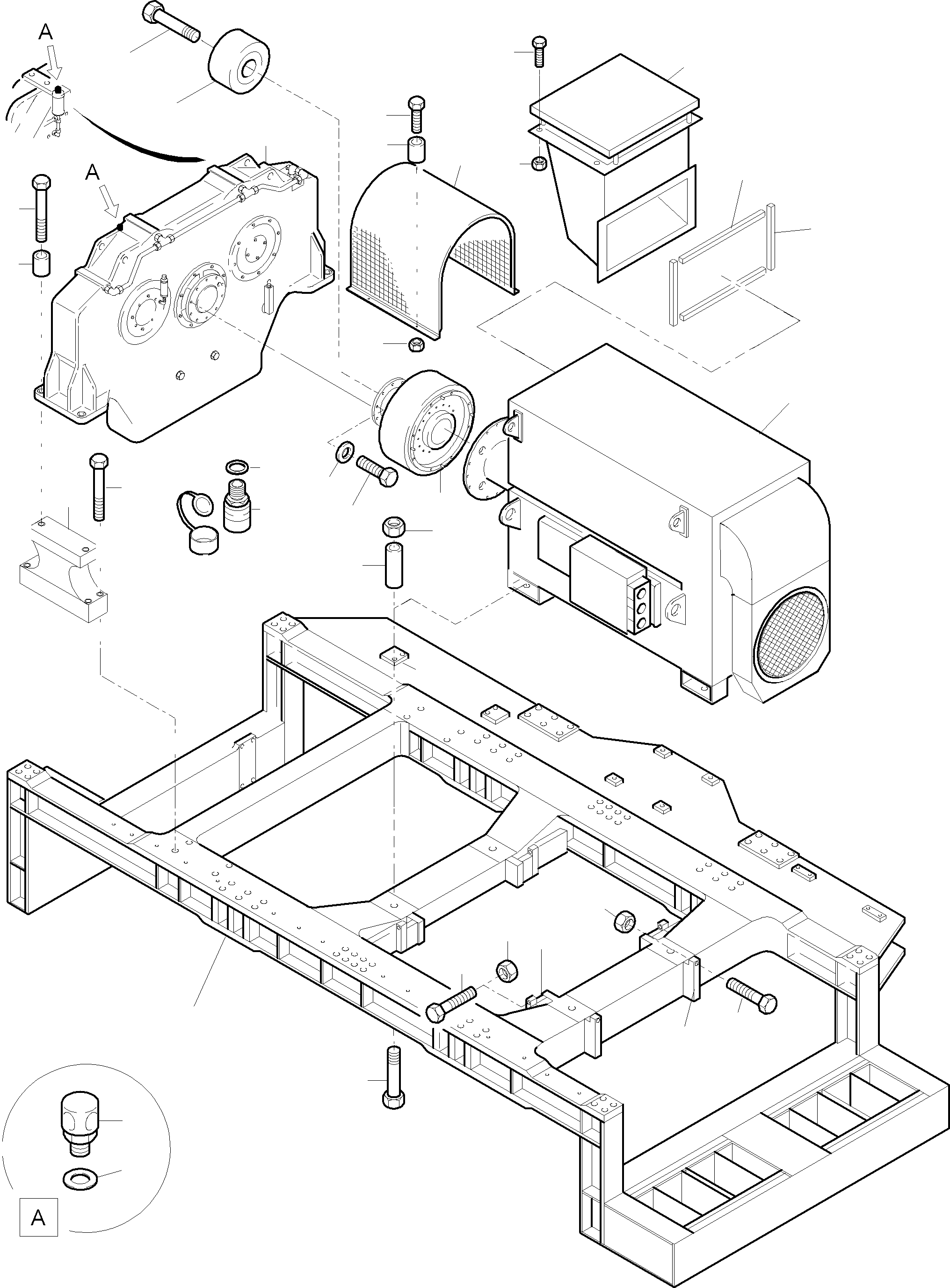 Komatsu parts book diagram for PC5500-6E S/N 15048: ELECTRIC MOTOR ARR.