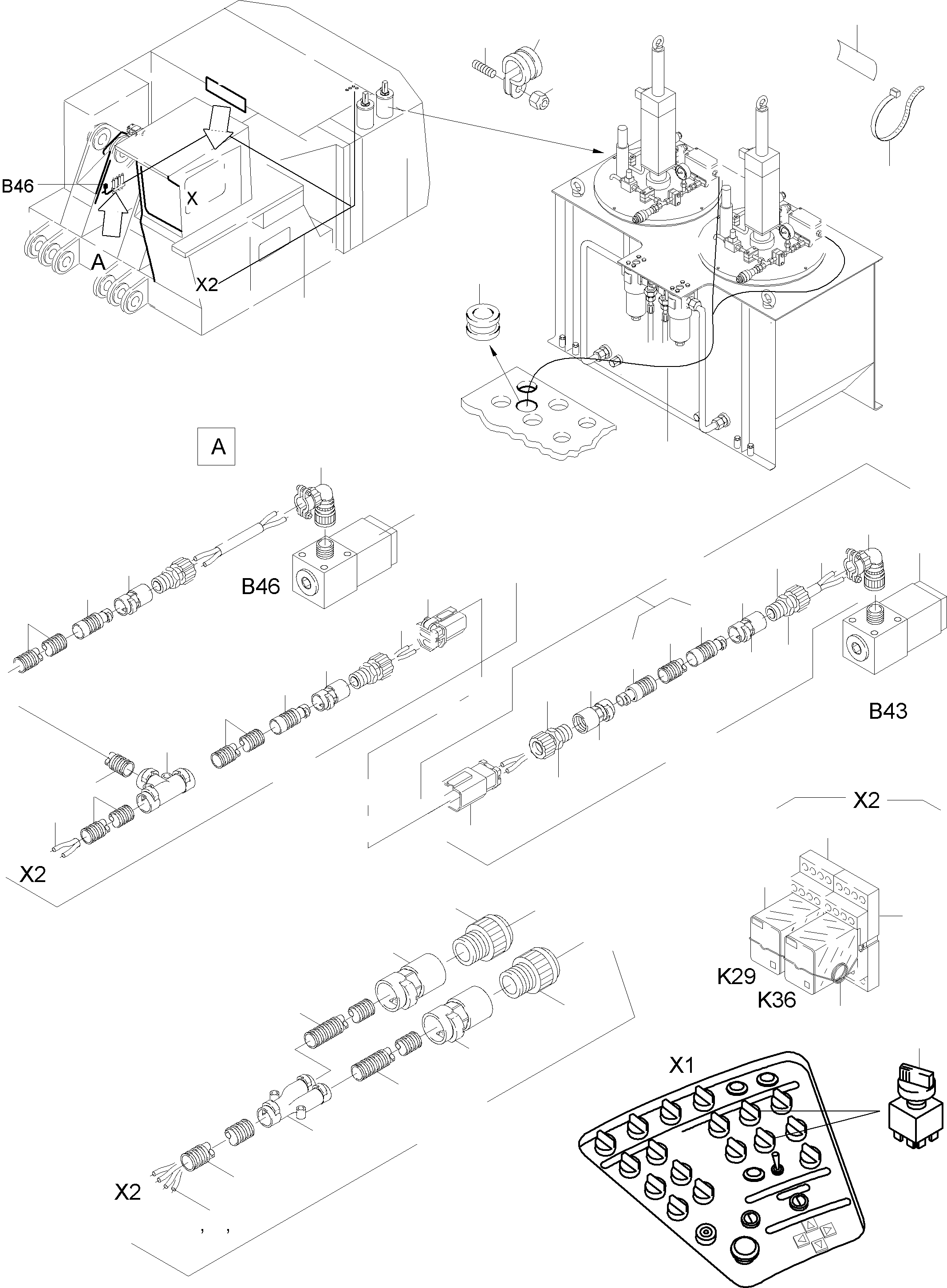 Komatsu parts book diagram for PC5500-6E S/N 15048: ELECTR. PARTS