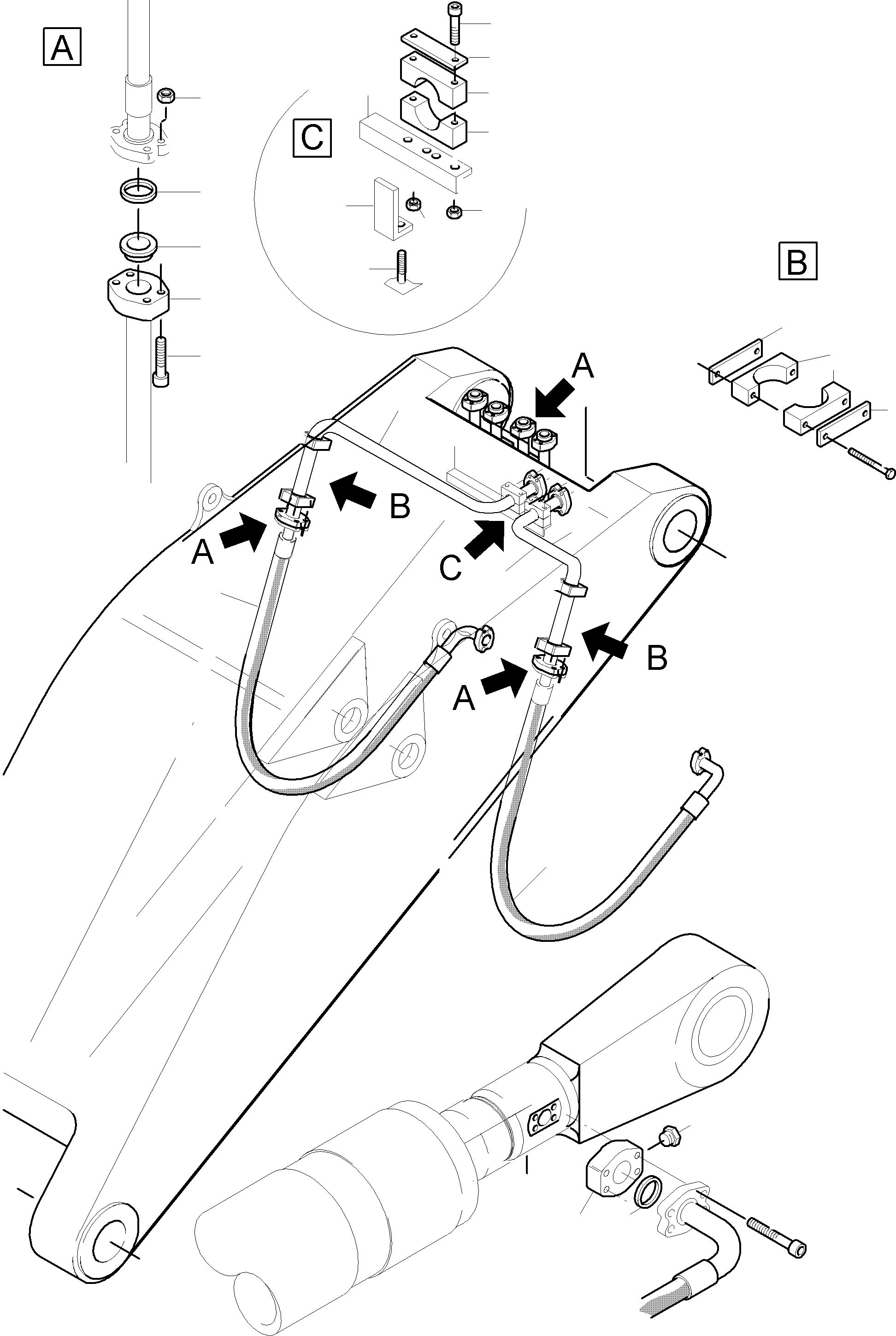 Komatsu parts book diagram for PC5500-6E S/N 15048: BULLCLAM BUCKET STICK 5,6M