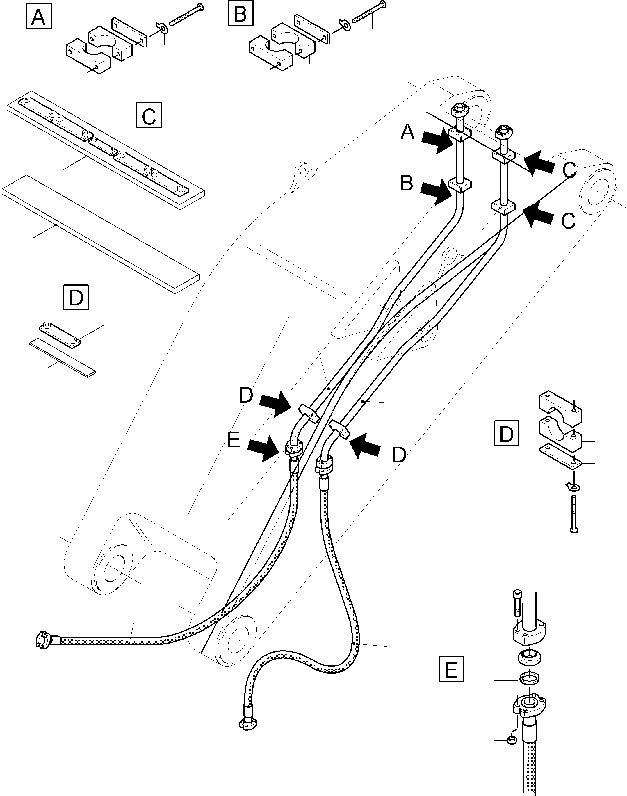 Komatsu parts book diagram for PC5500-6E S/N 15048: BULLCLAM BUCKET STICK 5,6M