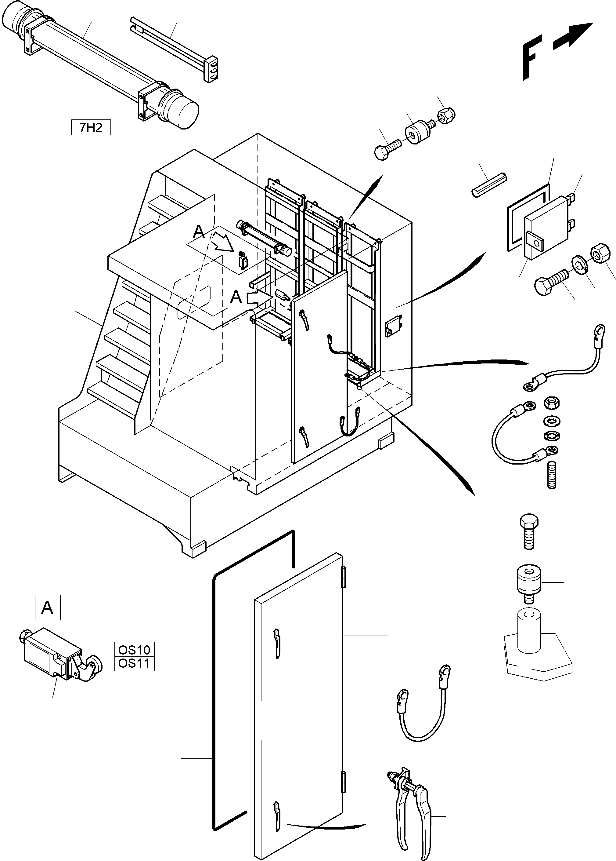 Komatsu parts book diagram for PC5500-6E S/N 15048: SWITCH CABINET