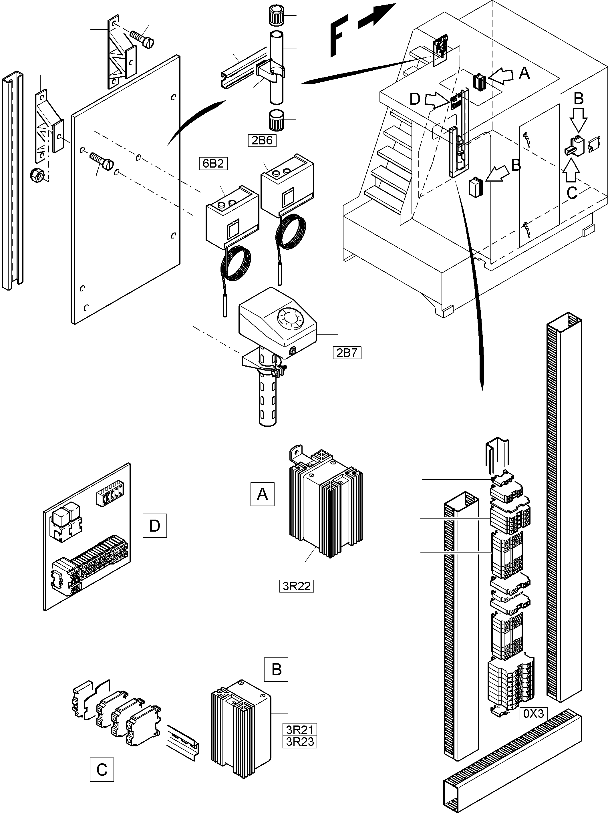 Komatsu parts book diagram for PC5500-6E S/N 15048: SWITCH CABINET