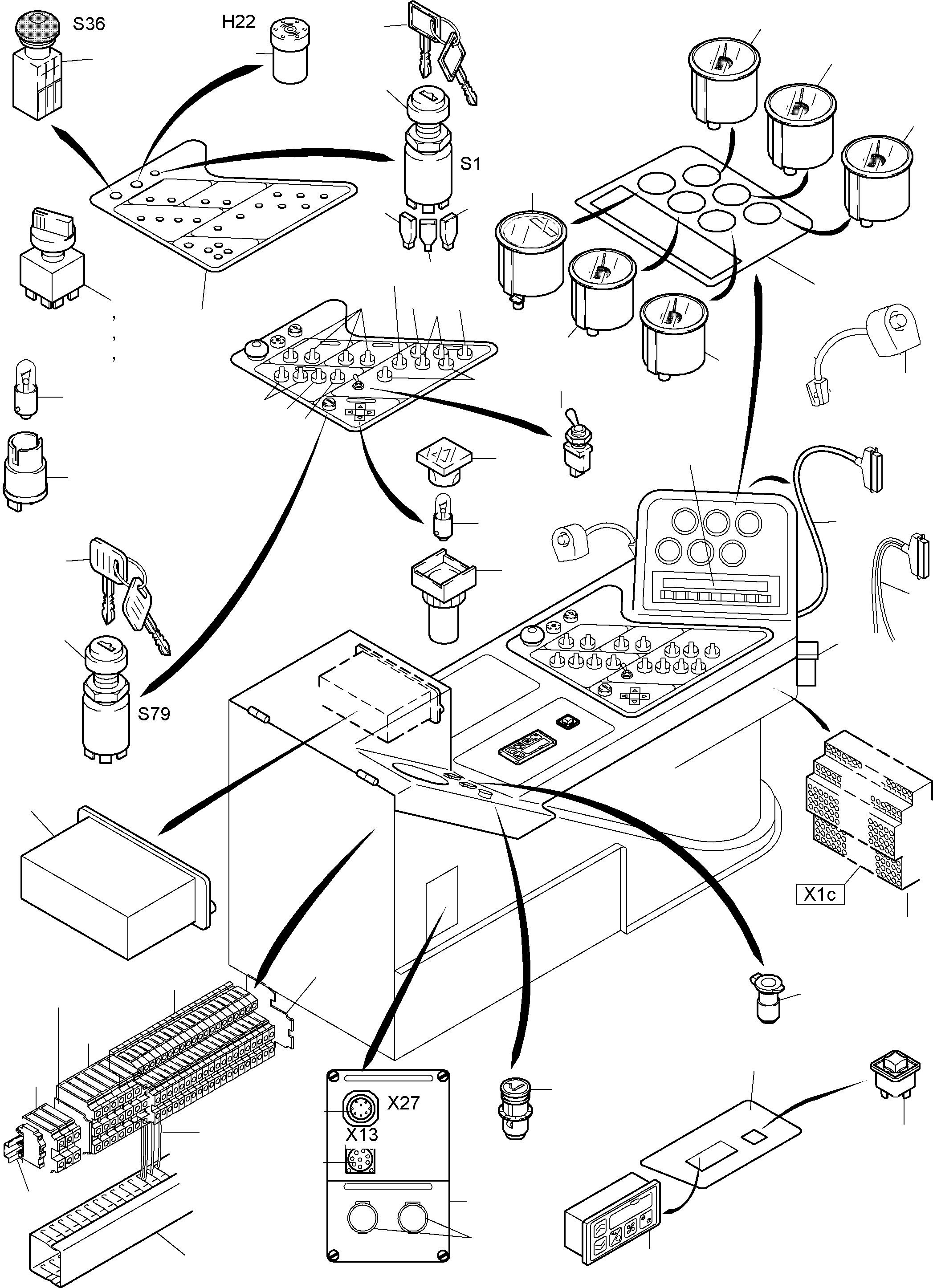 Komatsu parts book diagram for PC5500-6E S/N 15048: OPERATION PANEL