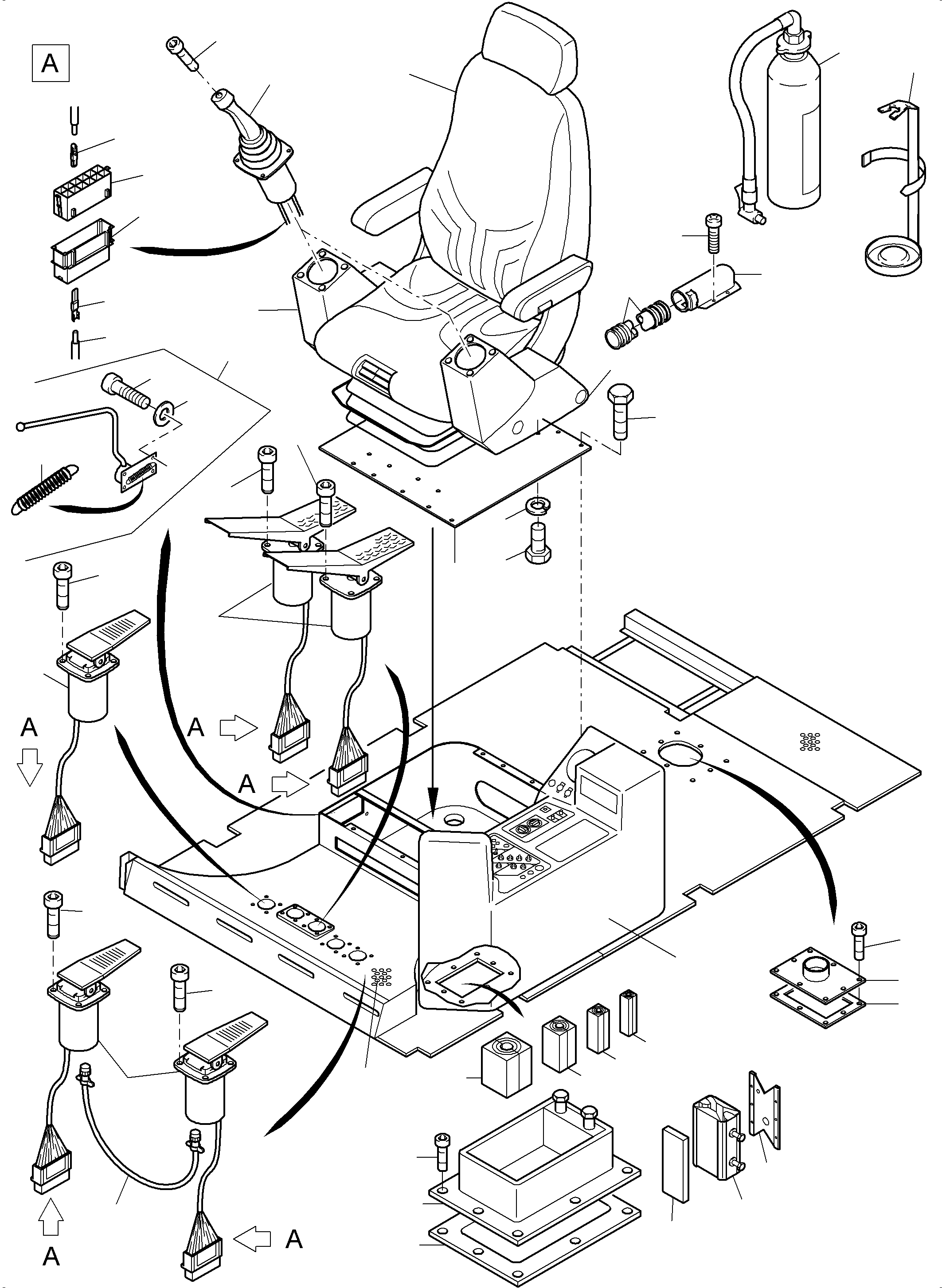 Komatsu parts book diagram for PC5500-6 S/N 15049: OPERATOR'S STAND