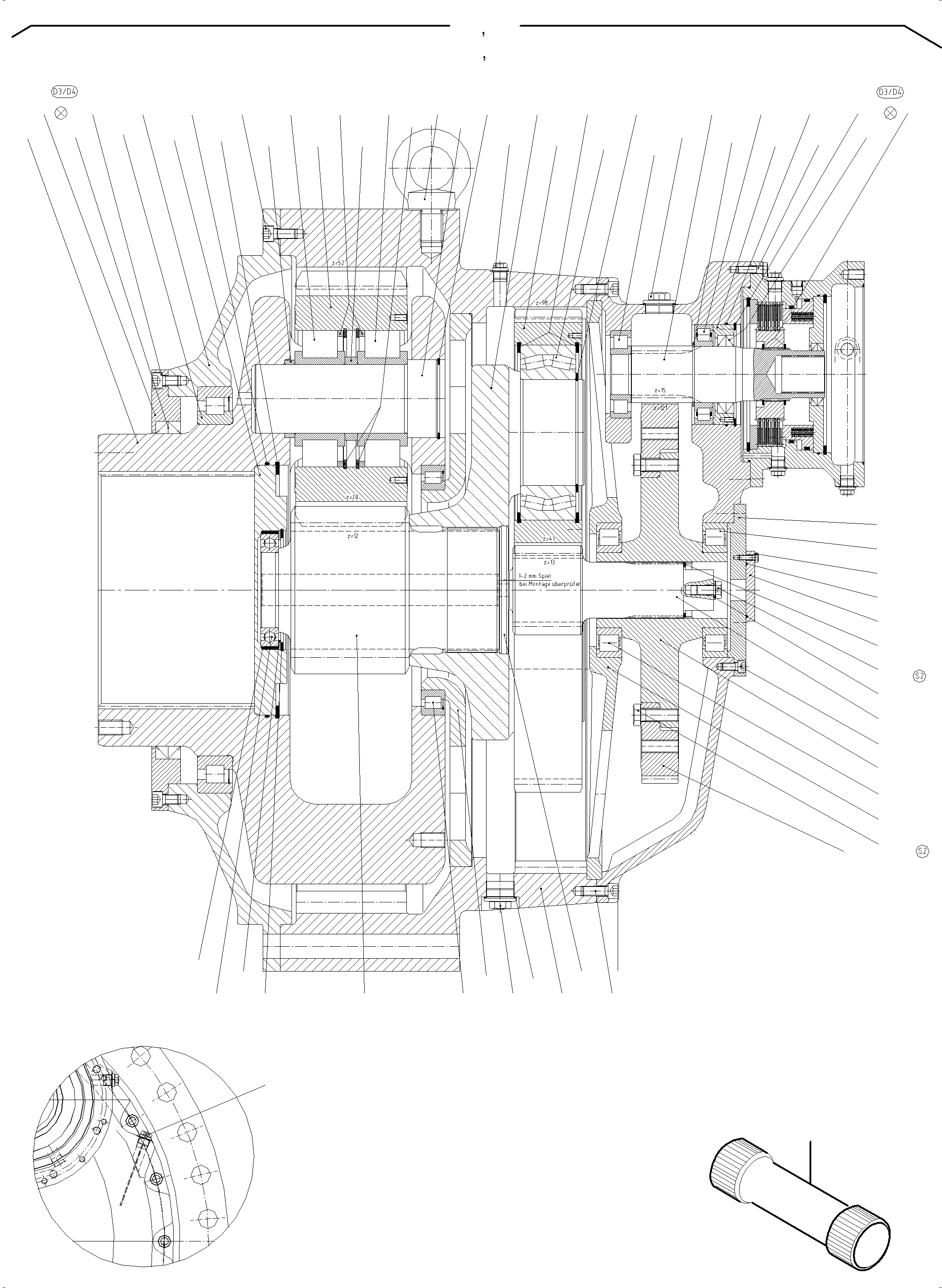 Komatsu parts book diagram for PC5500-6 S/N 15049: DRIVE GEAR BOX