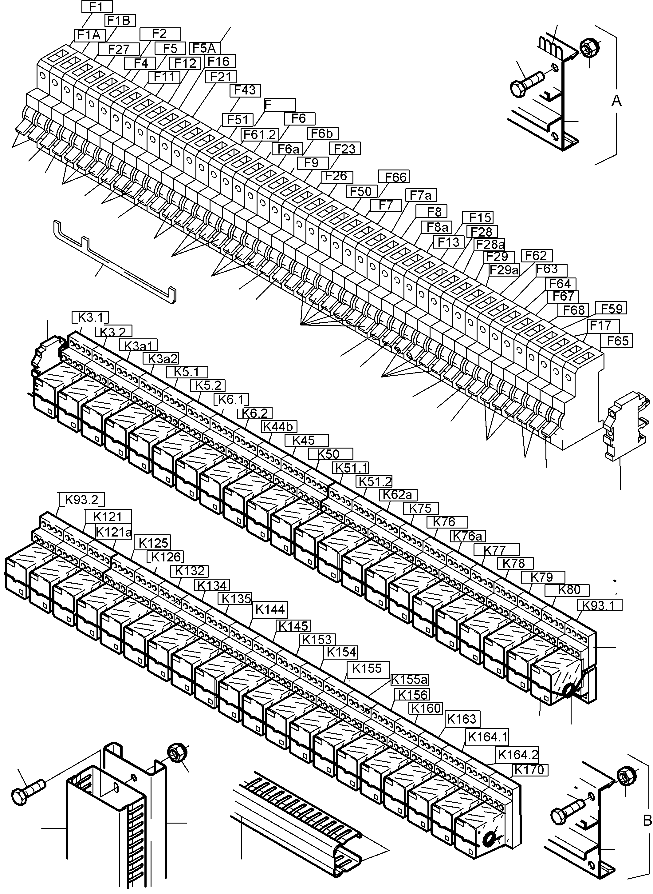 Komatsu parts book diagram for PC5500-6 S/N 15049: SWITCH FRAMING X2