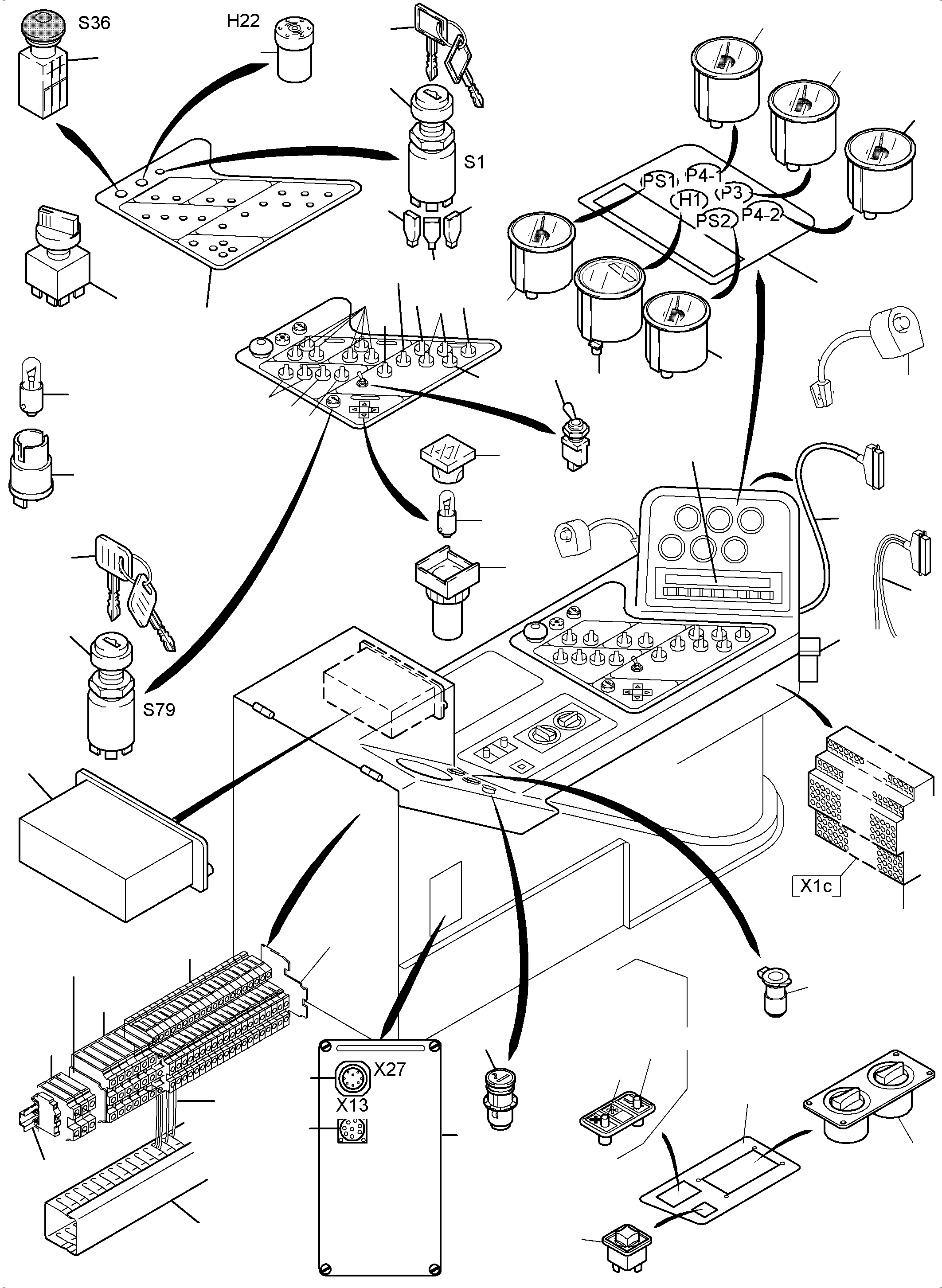 Komatsu parts book diagram for PC5500-6 S/N 15049: OPERATION PANEL