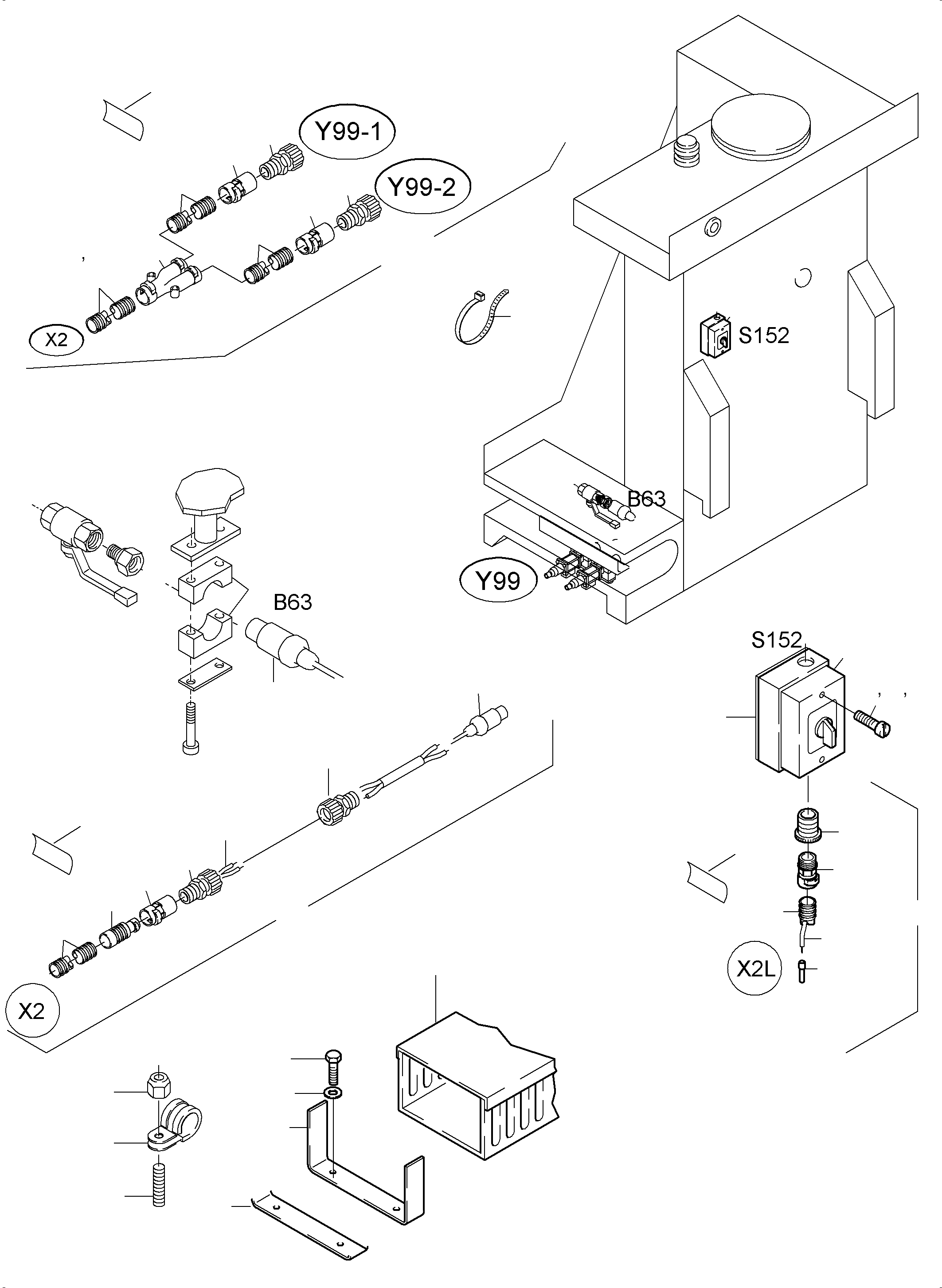 Komatsu parts book diagram for PC5500-6 S/N 15049: CABLES - TANK SENSOR