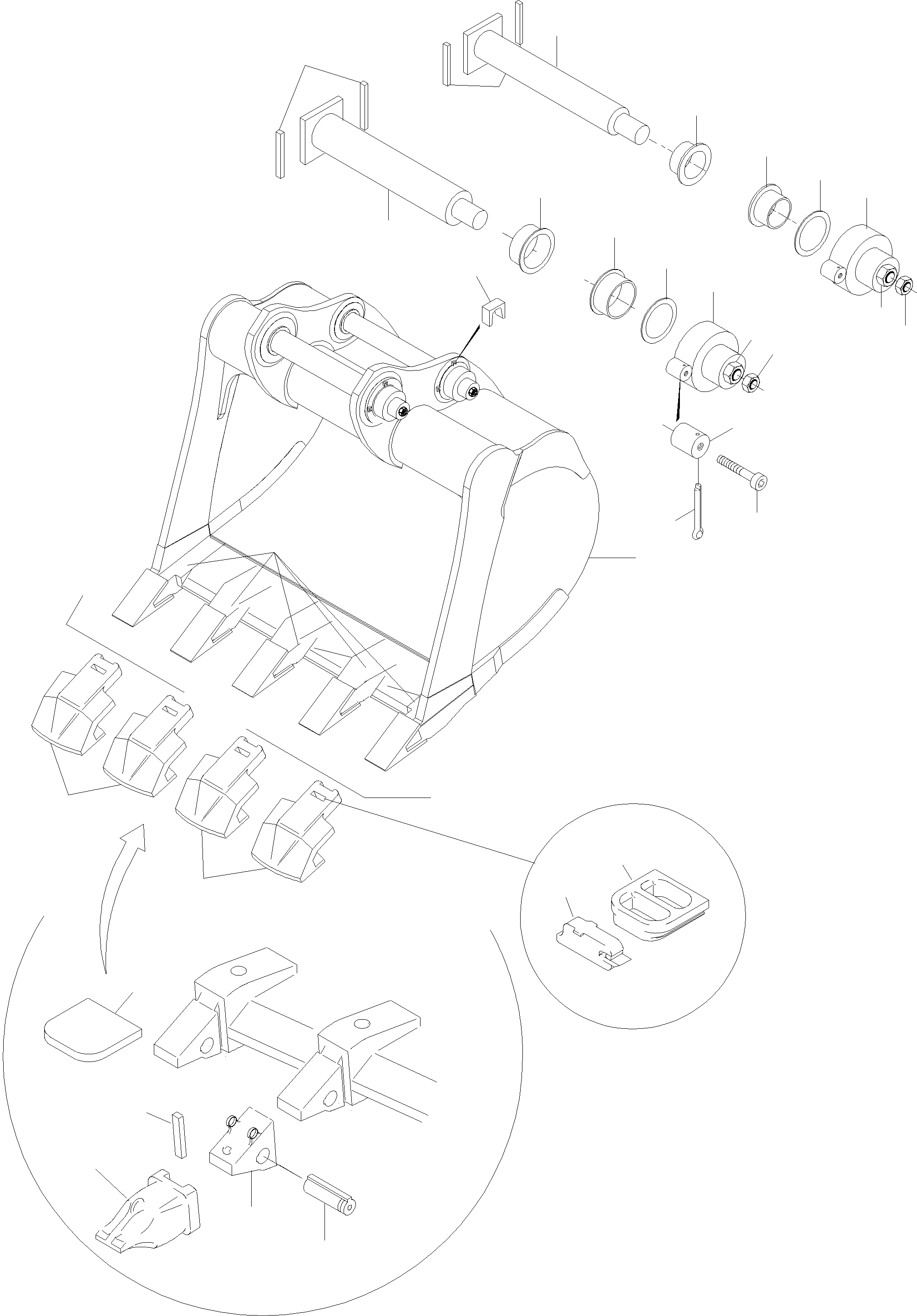 Komatsu parts book diagram for PC5500-6 S/N 15049: BACKHOE 28 CBM