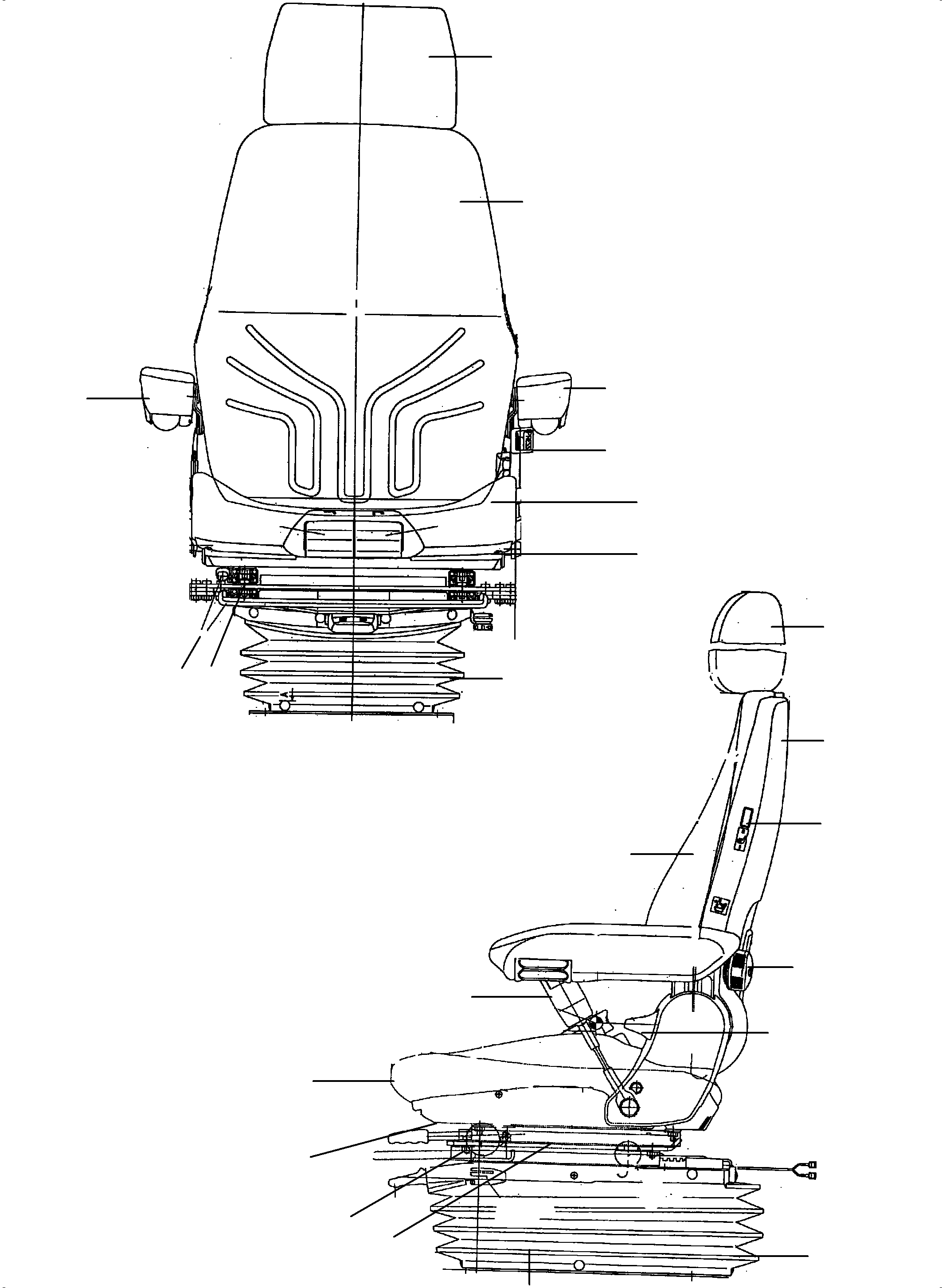 Komatsu parts book diagram for PC5500-6 S/N 15056: OPERATOR'S SEAT