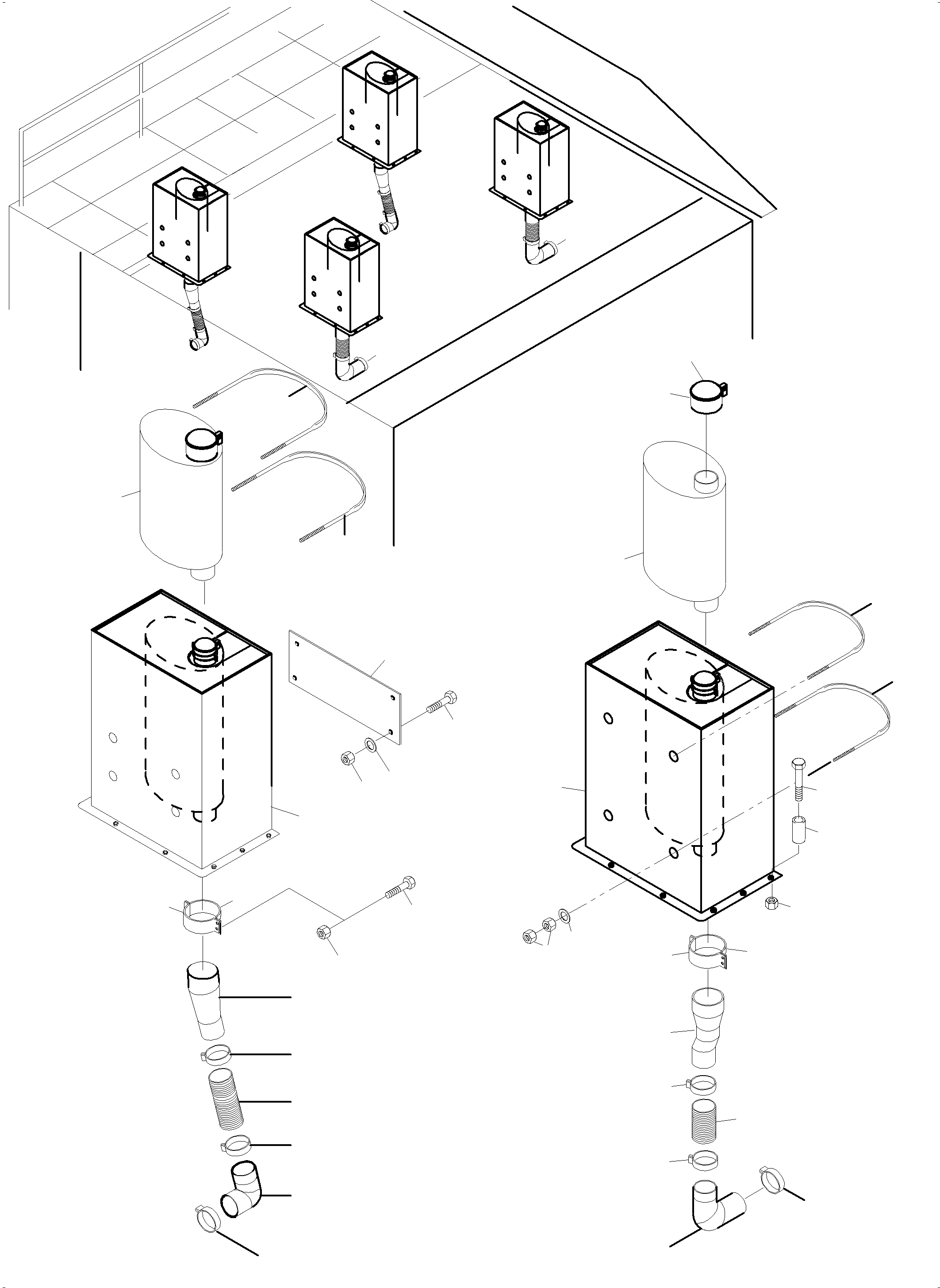 Komatsu parts book diagram for PC5500-6 S/N 15056: EXHAUST SYSTEM