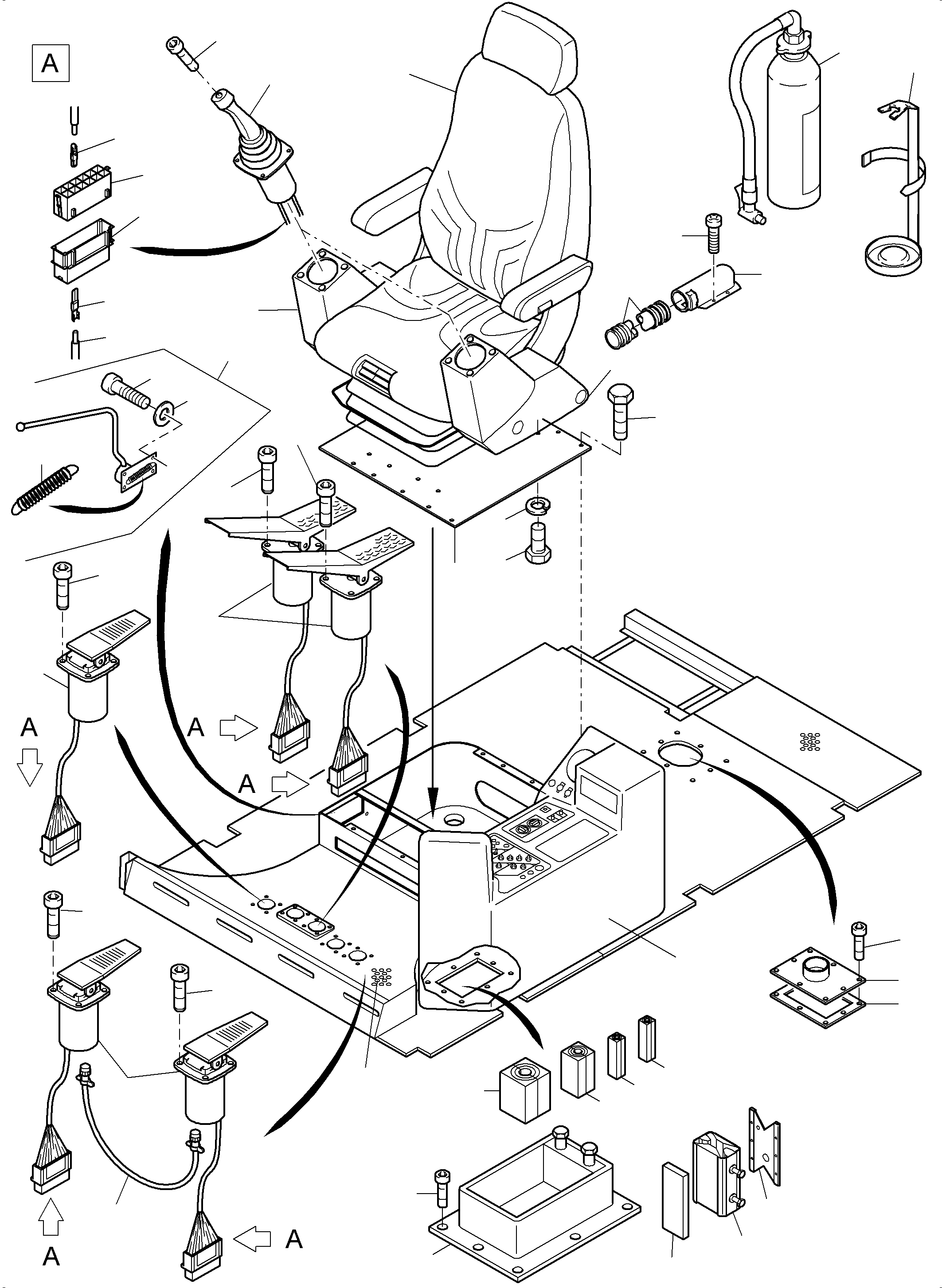 Komatsu parts book diagram for PC5500-6 S/N 15056: OPERATOR'S STAND