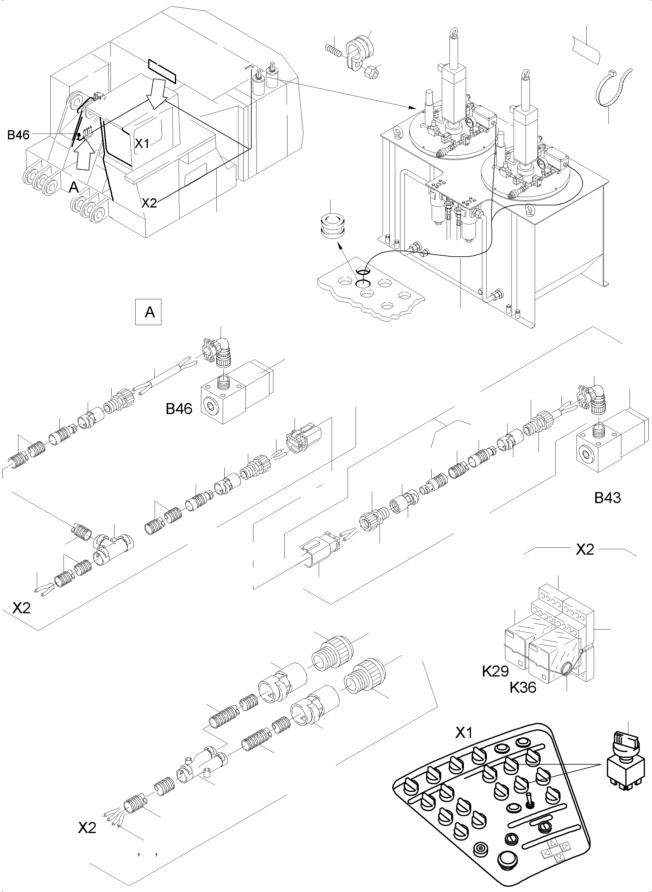 Komatsu parts book diagram for PC5500-6 S/N 15056: ELECTR. PARTS