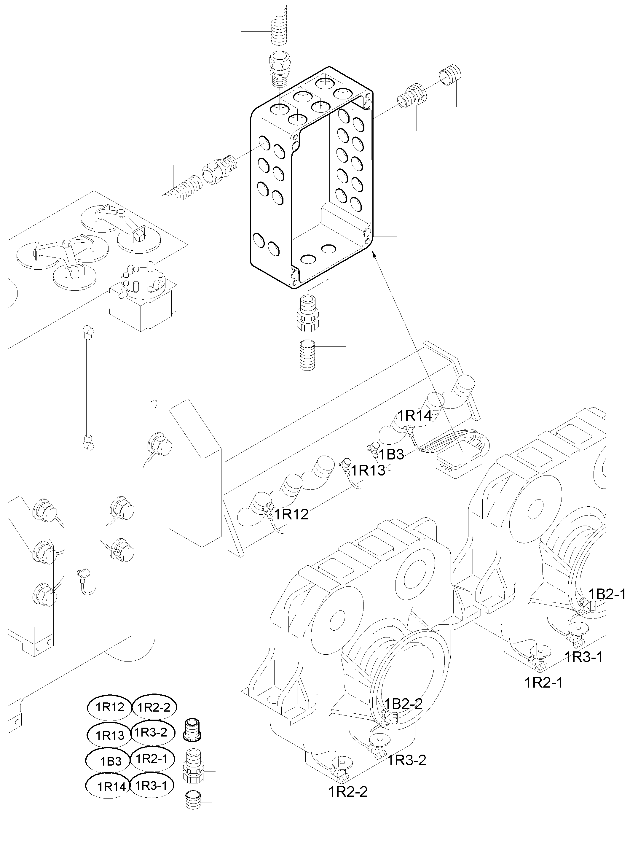 Komatsu parts book diagram for PC5500-6 S/N 15056: CABLES-TEMPERATURE CONDITIONING