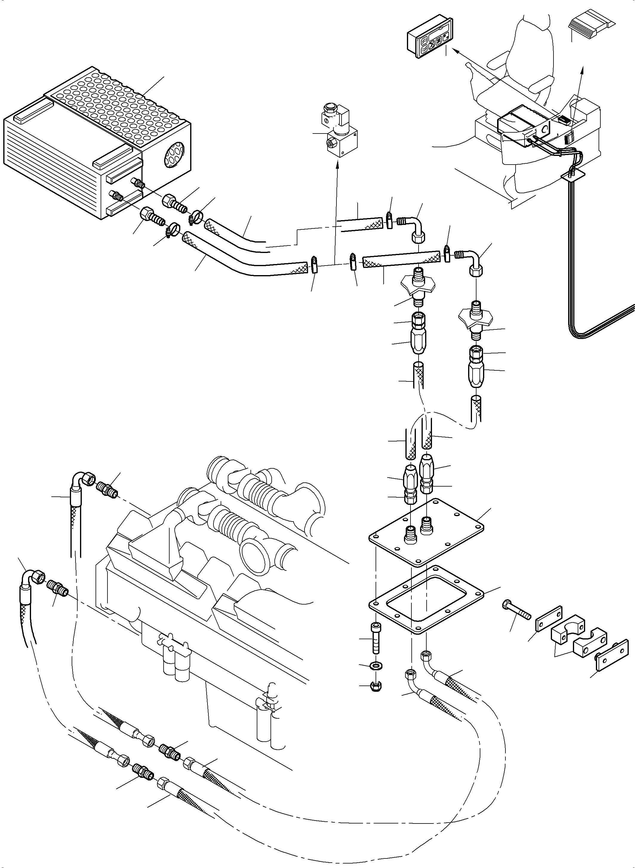 Komatsu parts book diagram for PC5500-6 S/N 15056: CAB HEATER ARR.