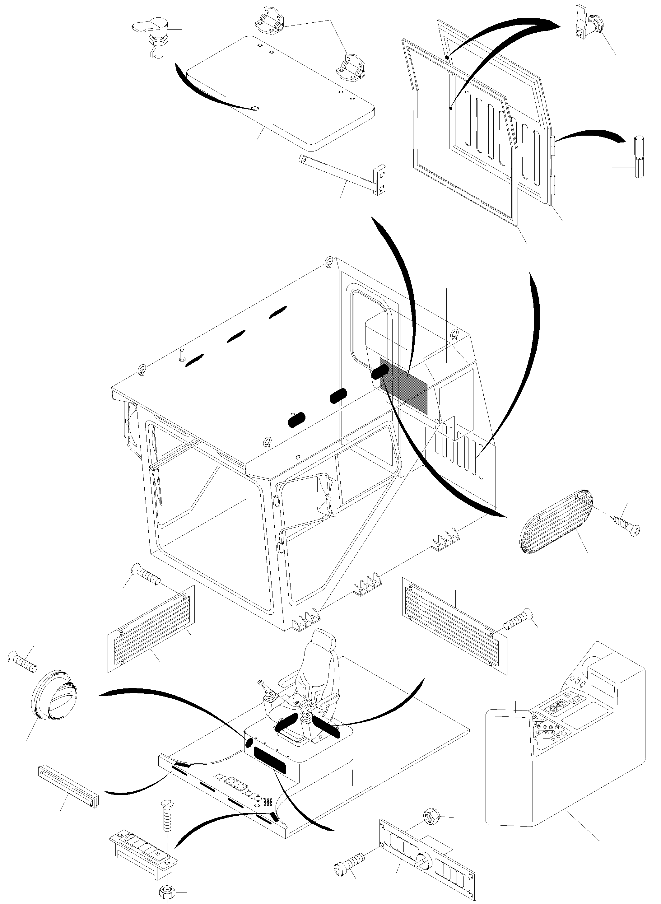 Komatsu parts book diagram for PC5500-6 S/N 15056: OPERATOR'S CAB