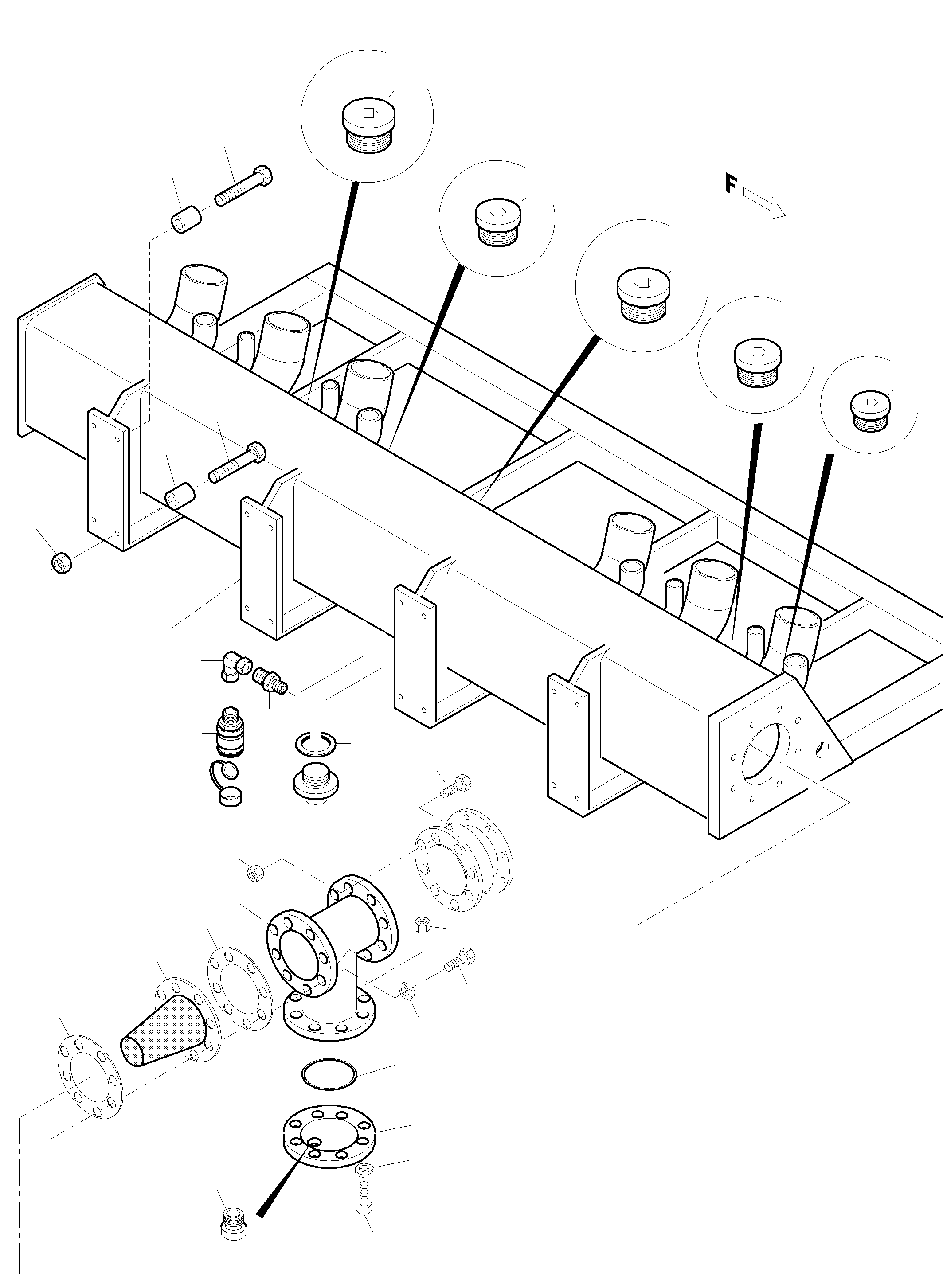 Komatsu parts book diagram for PC5500-6 S/N 15056: SUCTION TANK