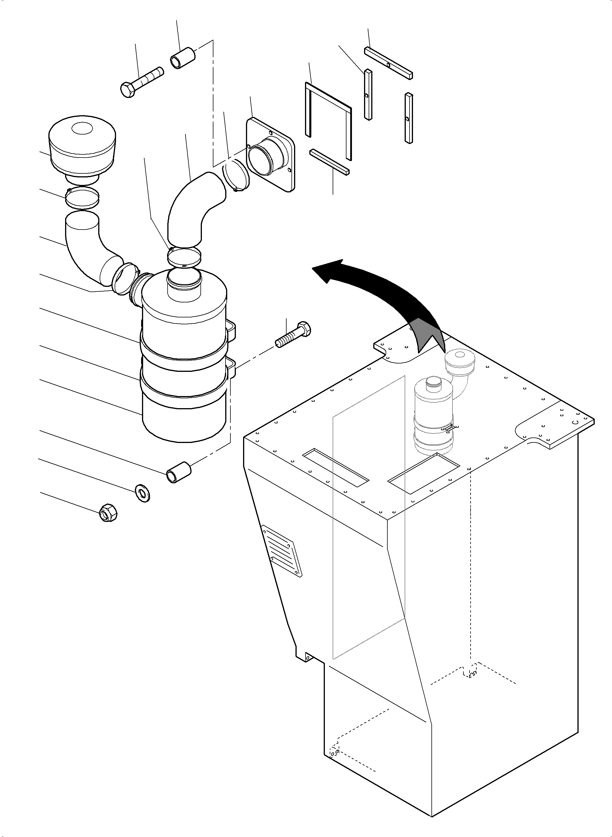 Komatsu parts book diagram for PC5500-6 S/N 15056: CABIN AIR FILTER MODIFICATION